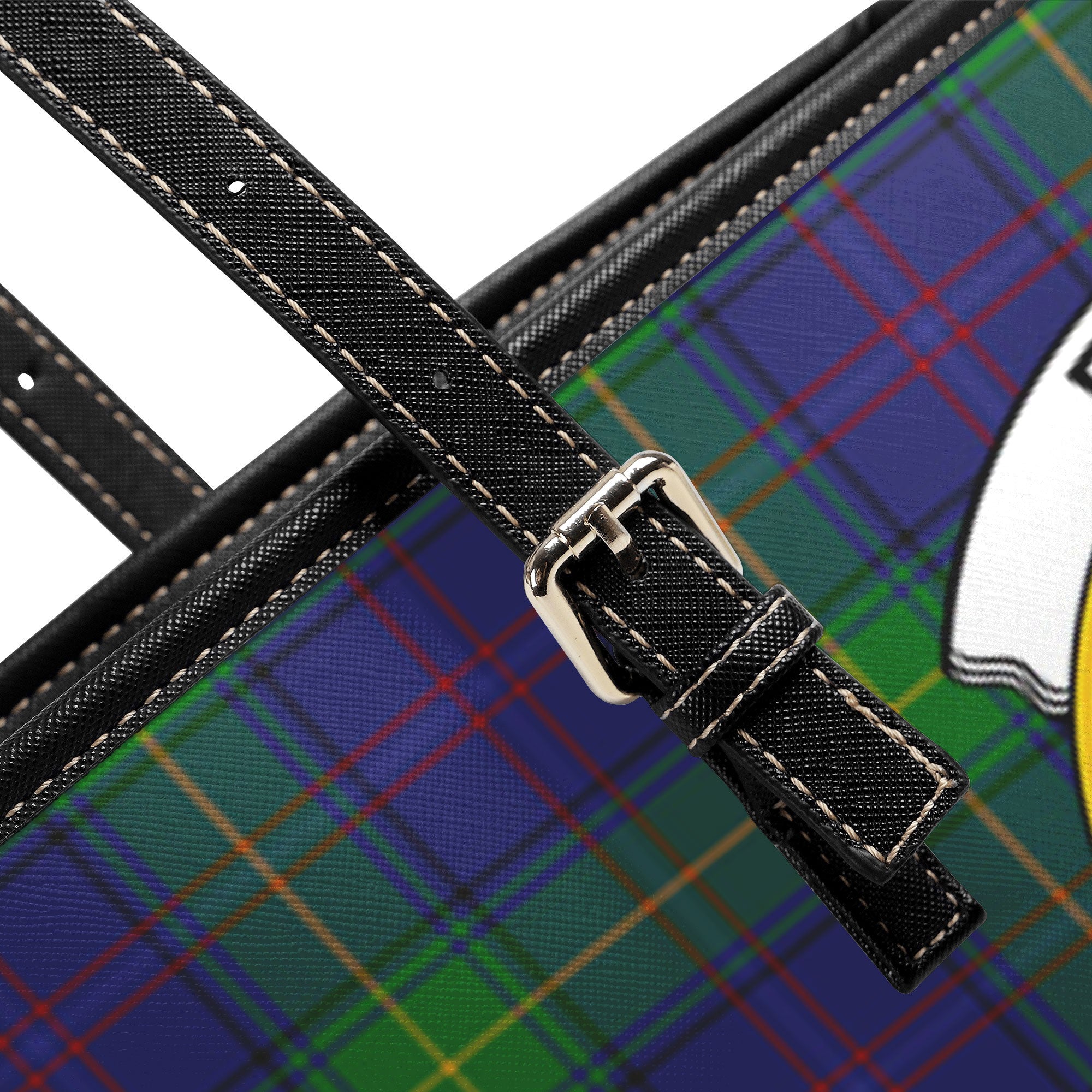 Boyle Tartan Crest Leather Tote Bag