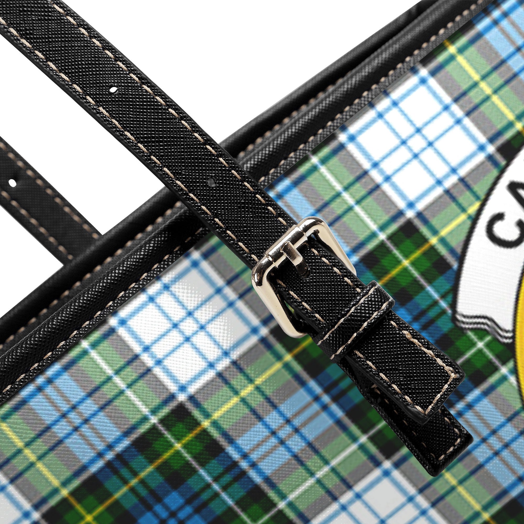 Campbell Dress Tartan Crest Leather Tote Bag