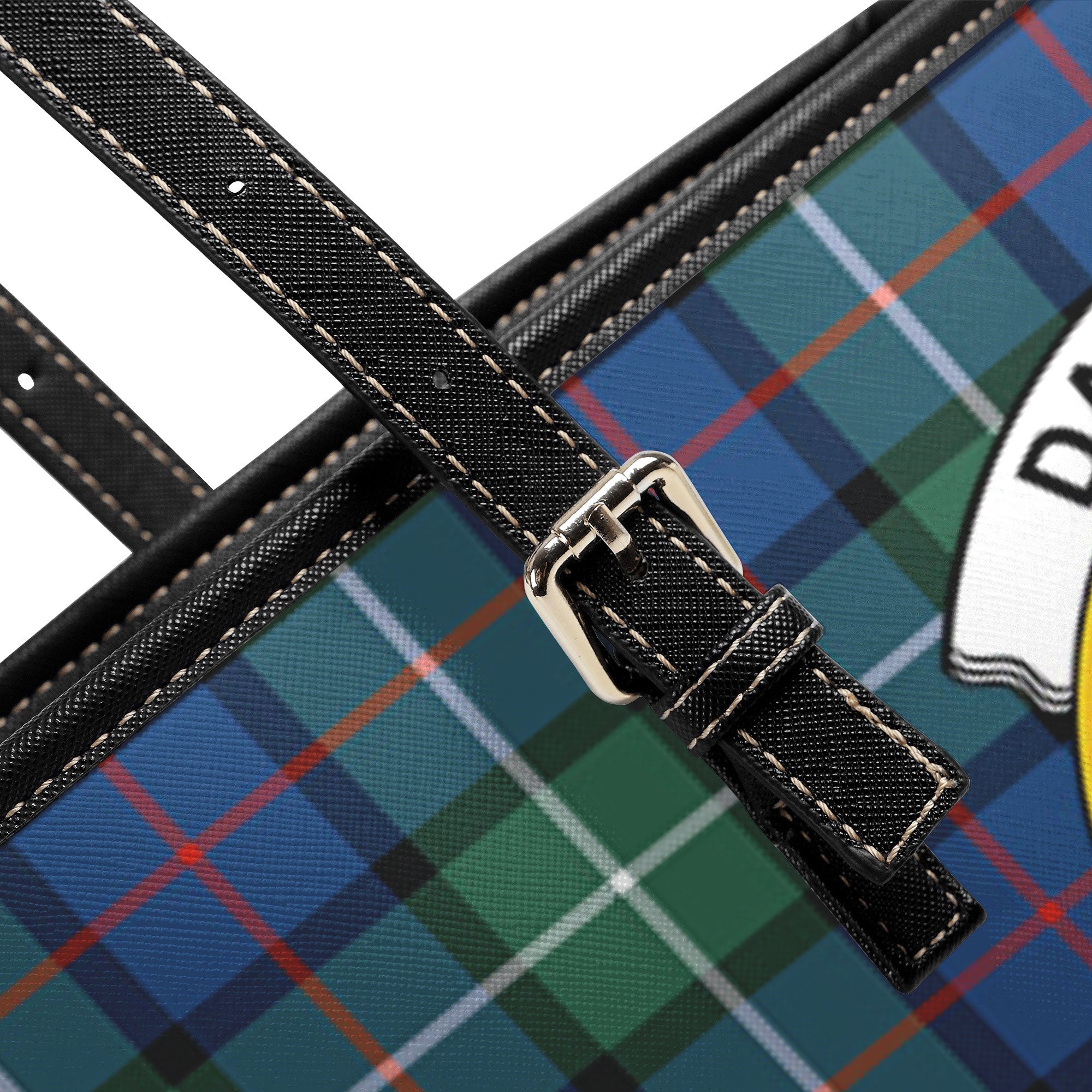 Davidson of Tulloch Tartan Crest Leather Tote Bag