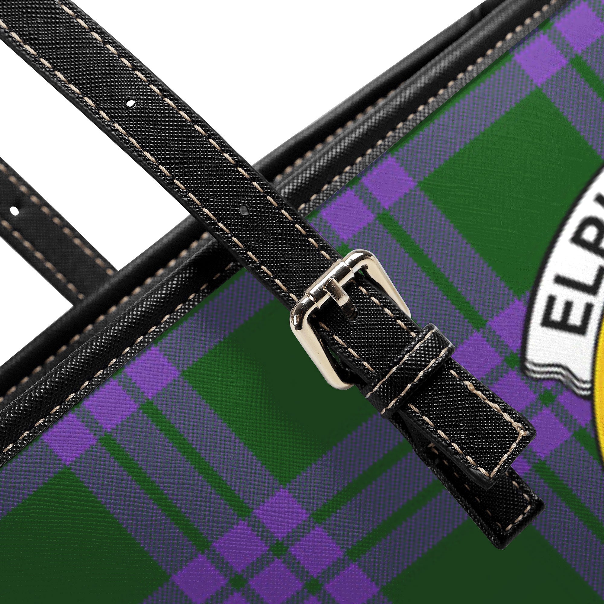 Elphinstone Tartan Crest Leather Tote Bag