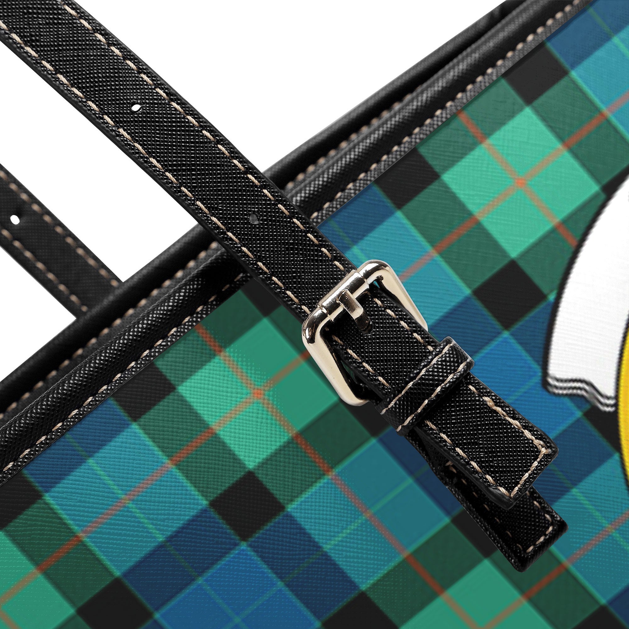 Gunn Ancient Tartan Crest Leather Tote Bag