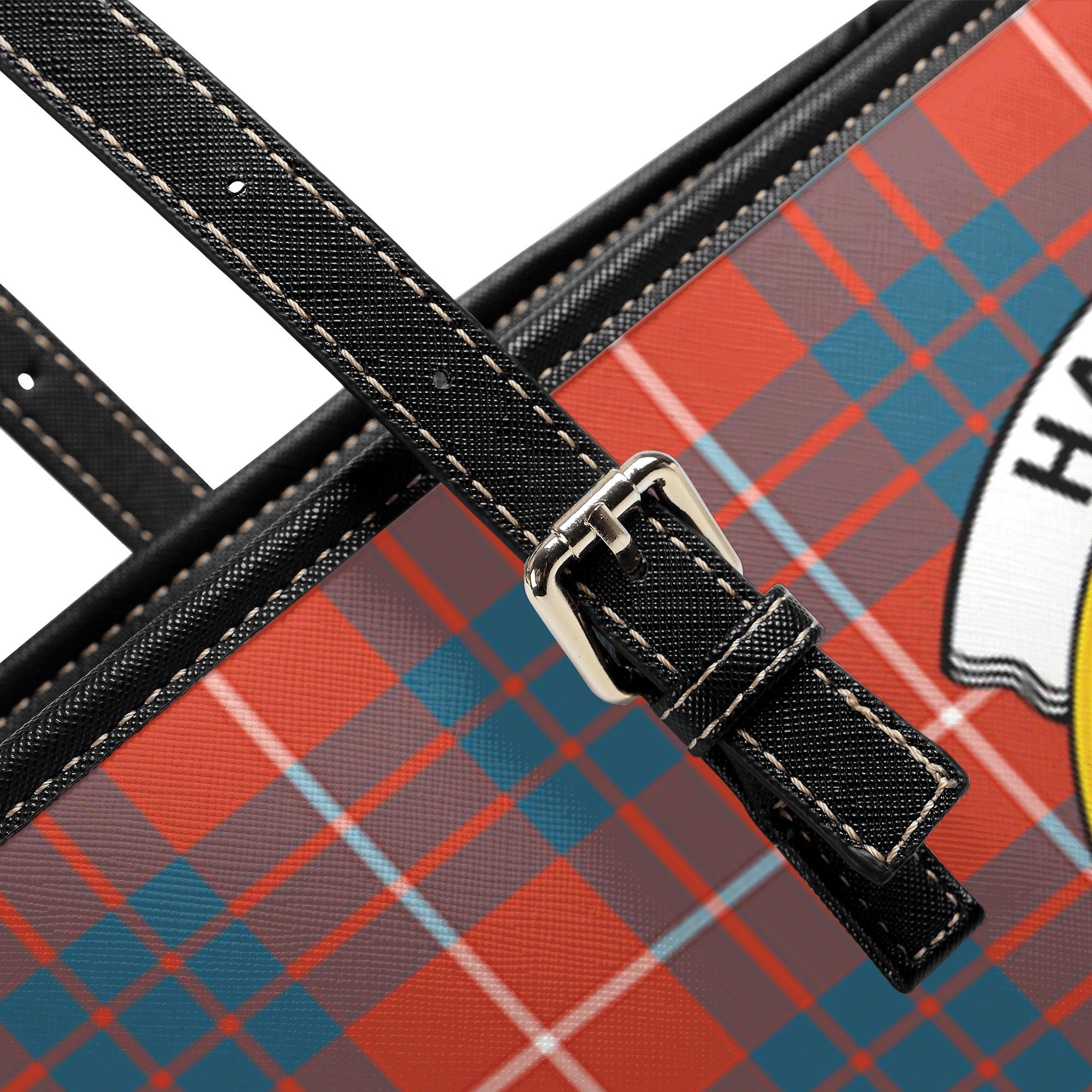 Hamilton Ancient Tartan Crest Leather Tote Bag