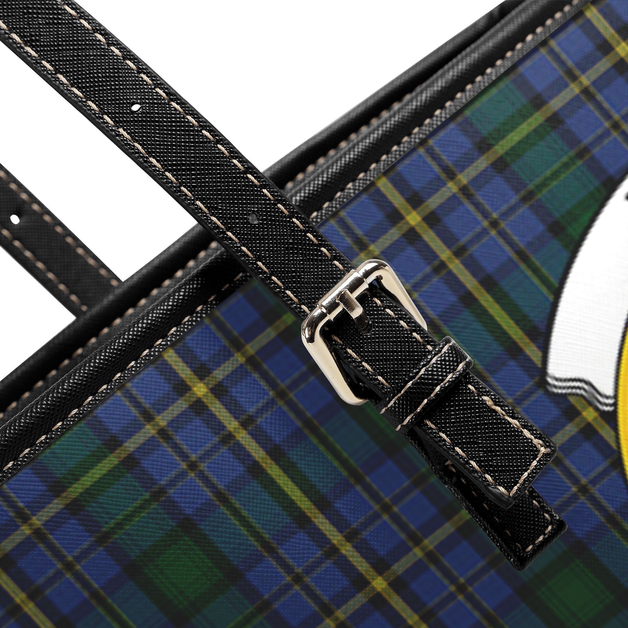 Hope Tartan Crest Leather Tote Bag