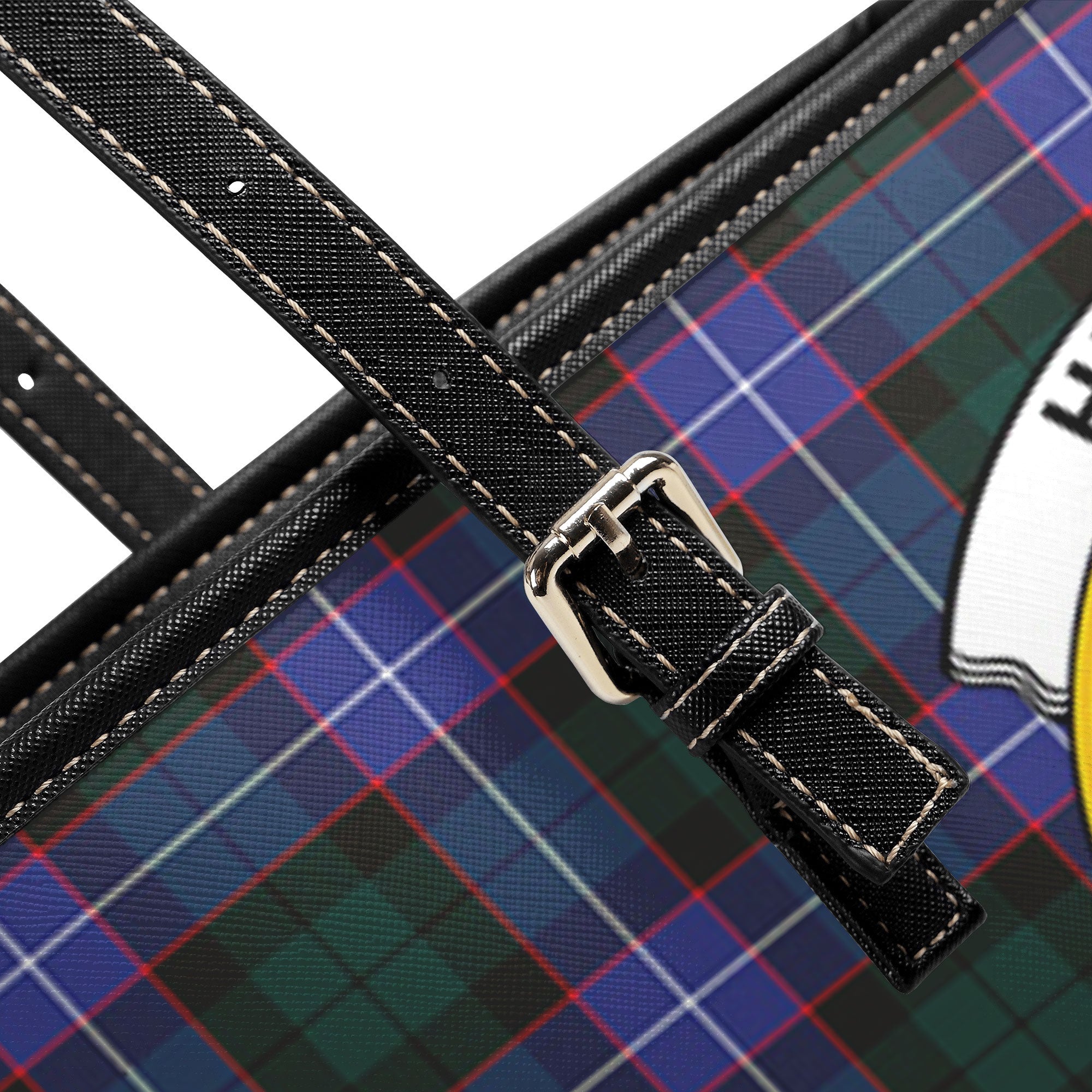 Hunter Modern Tartan Crest Leather Tote Bag