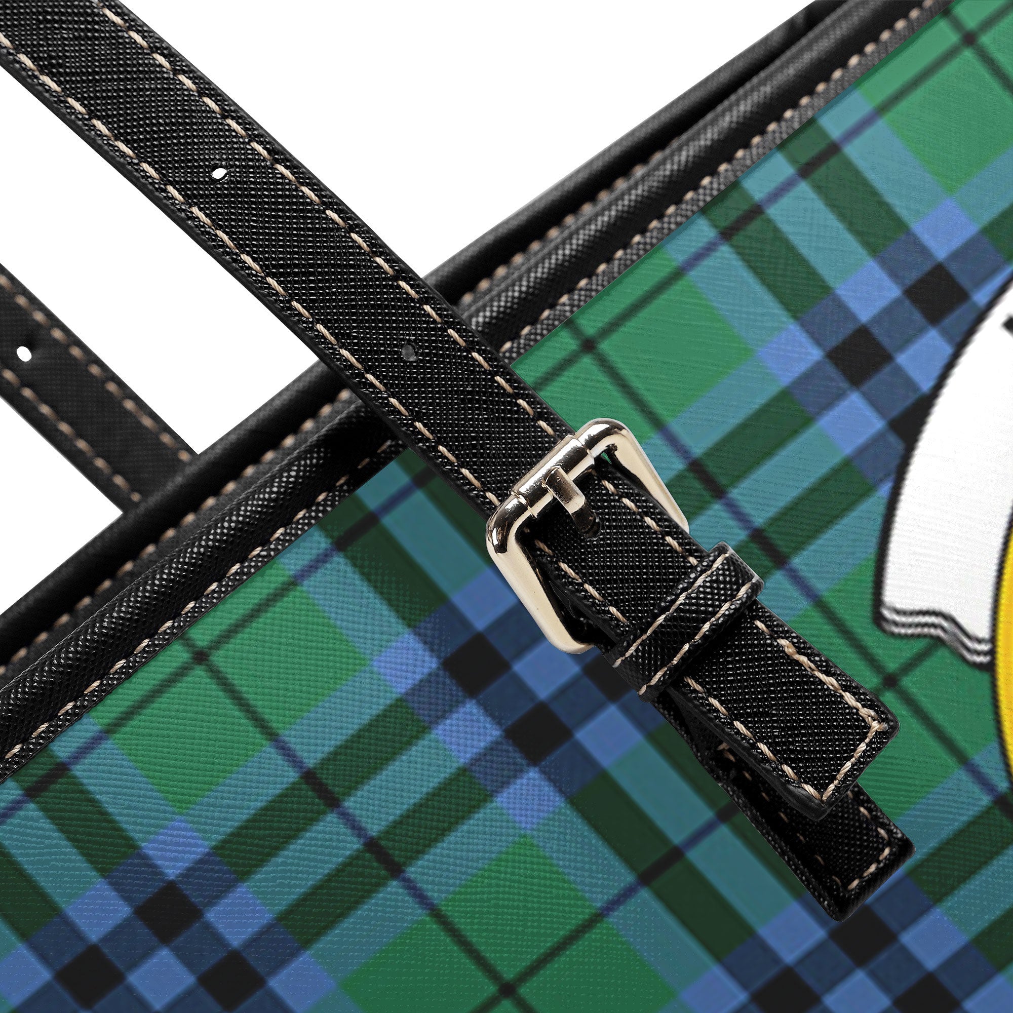 Keith Ancient Tartan Crest Leather Tote Bag