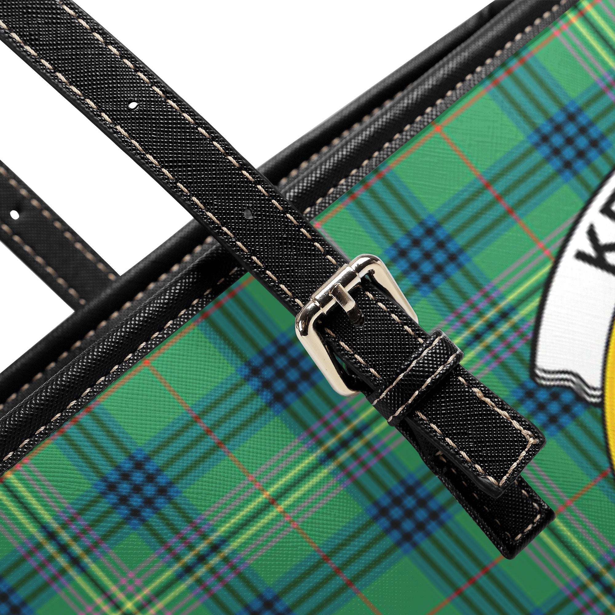 Kennedy Ancient Tartan Crest Leather Tote Bag