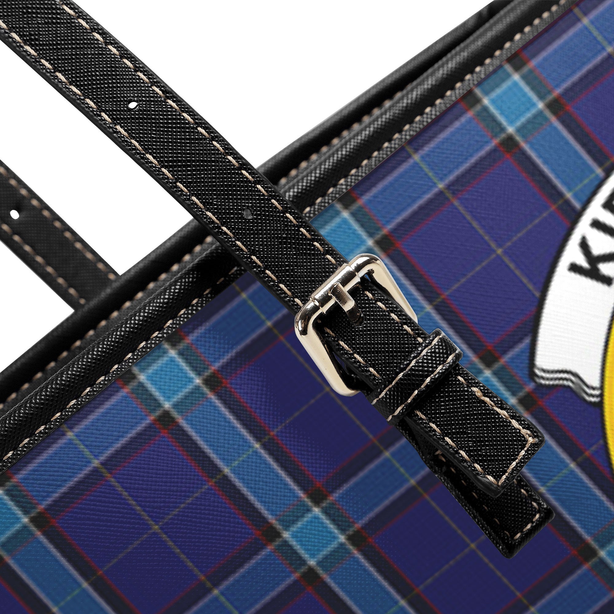 Kirkaldy Tartan Crest Leather Tote Bag