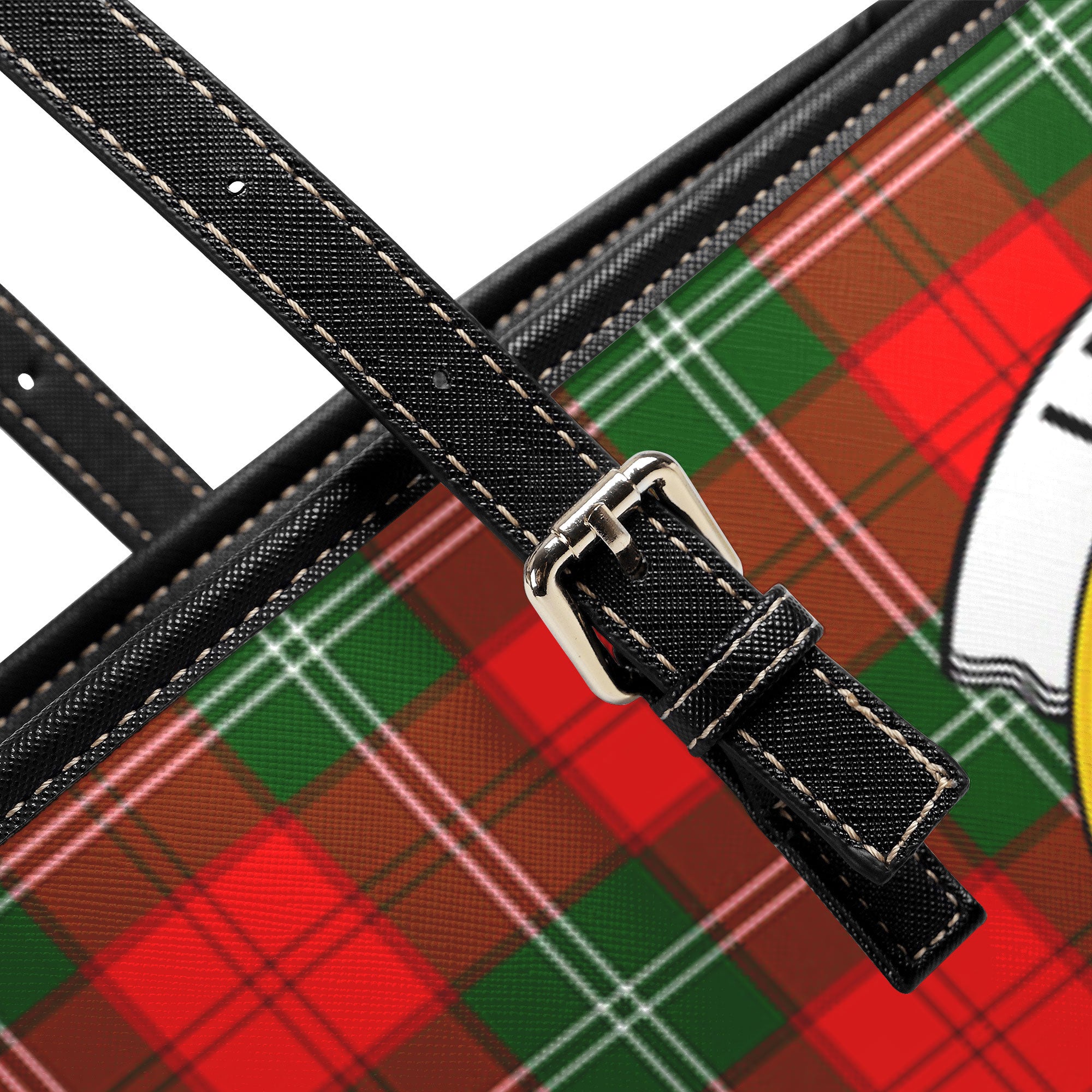 Lennox Tartan Crest Leather Tote Bag