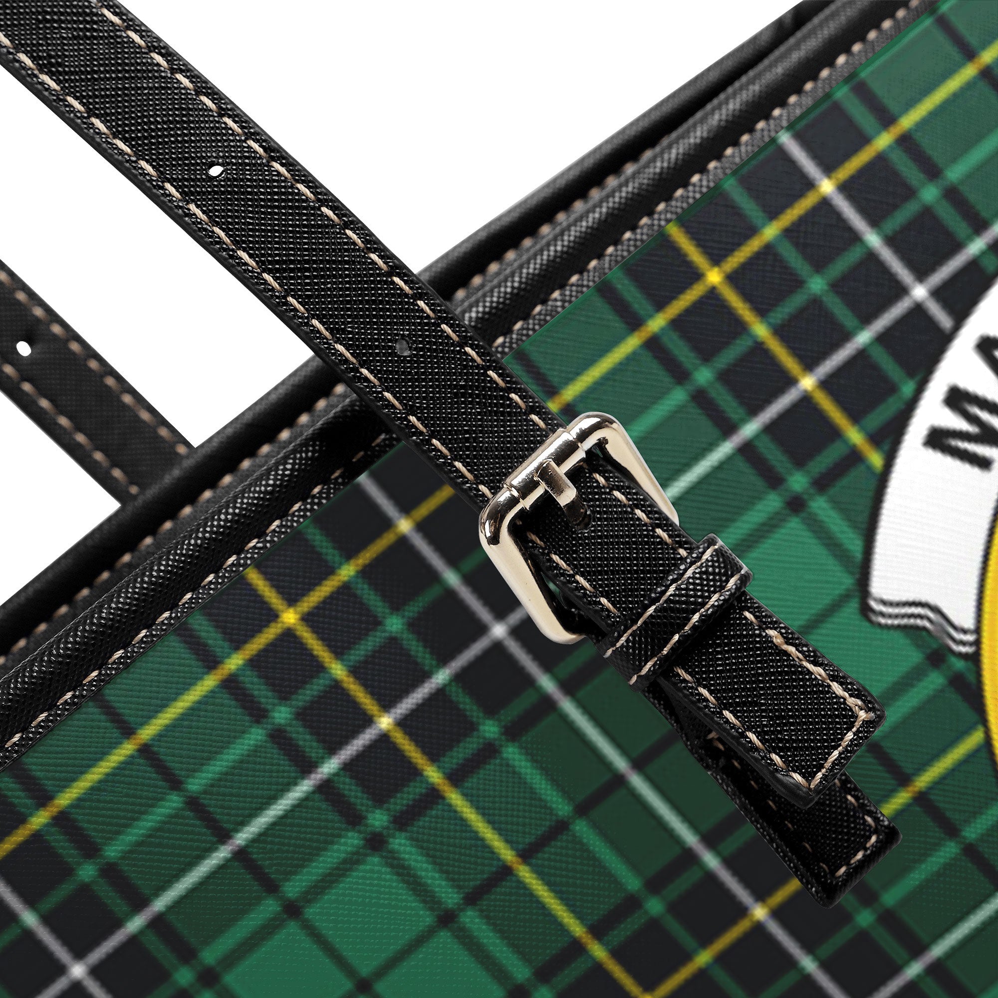 MacAlpine Ancient Tartan Crest Leather Tote Bag