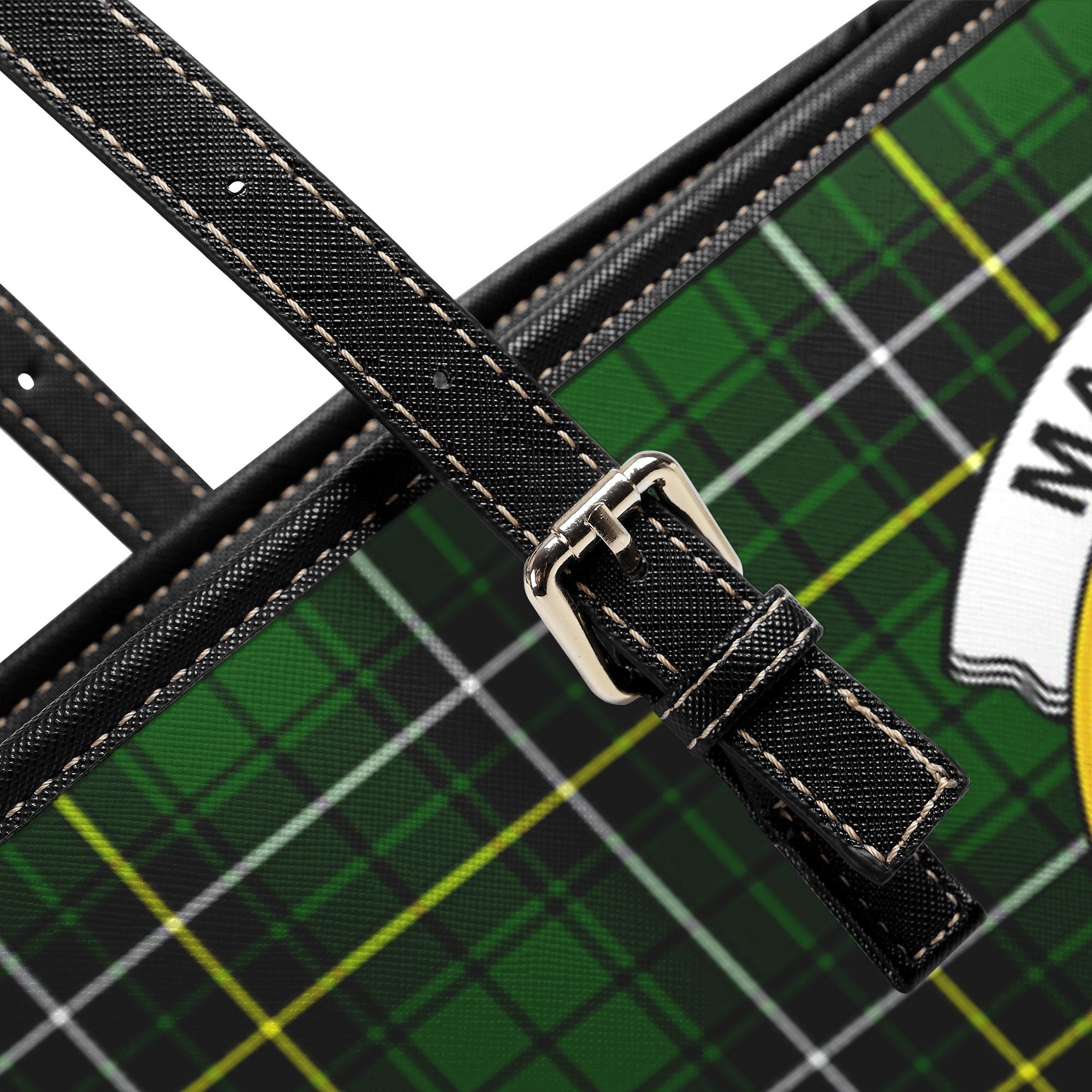 MacAlpine Modern Tartan Crest Leather Tote Bag