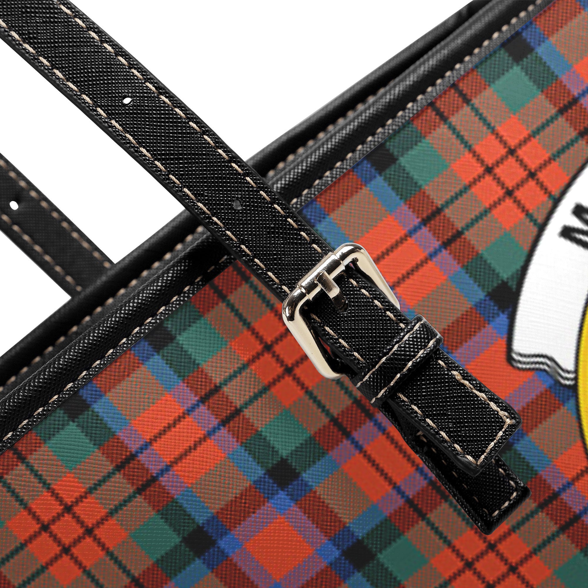 MacDuff Ancient Tartan Crest Leather Tote Bag