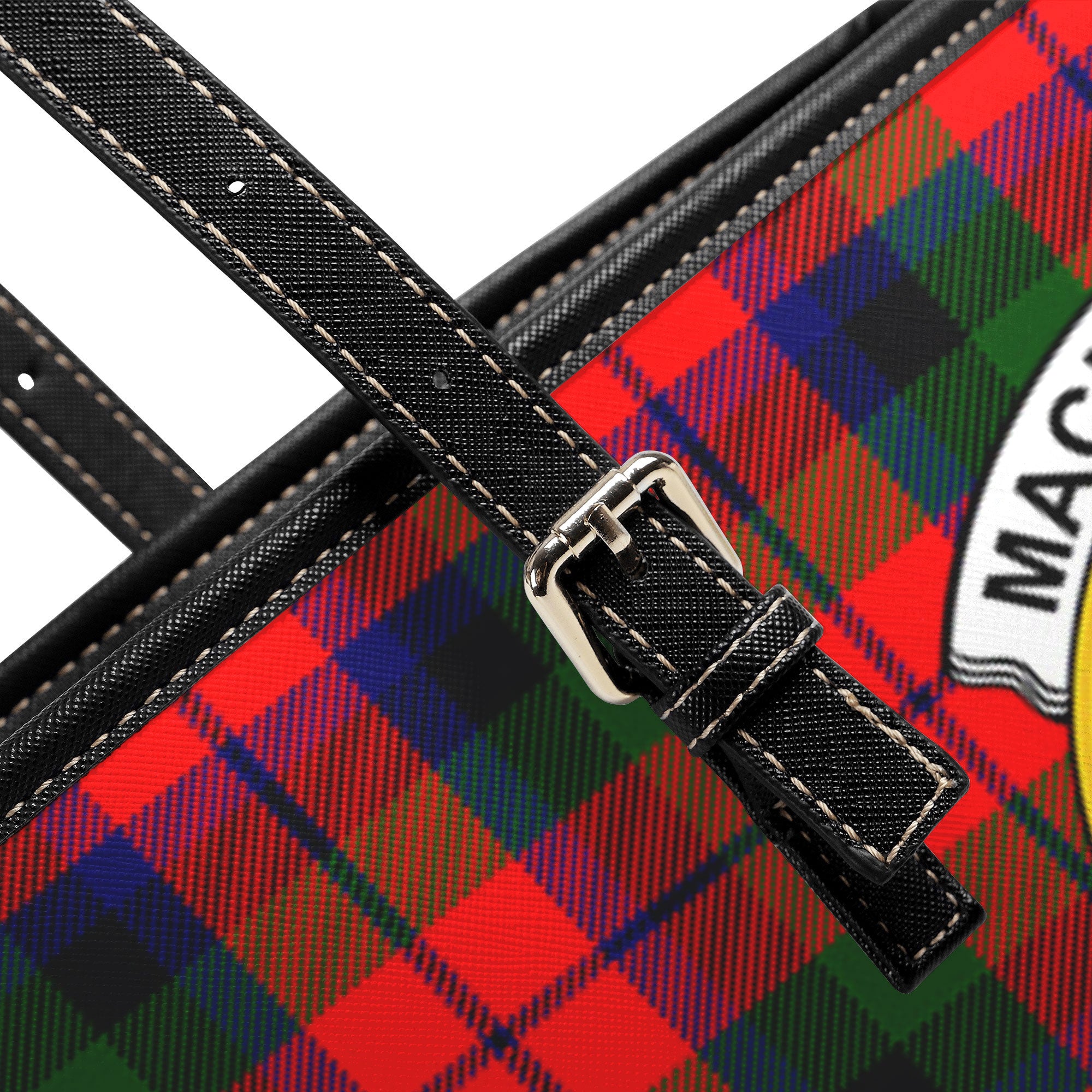 MacNaughten Tartan Crest Leather Tote Bag