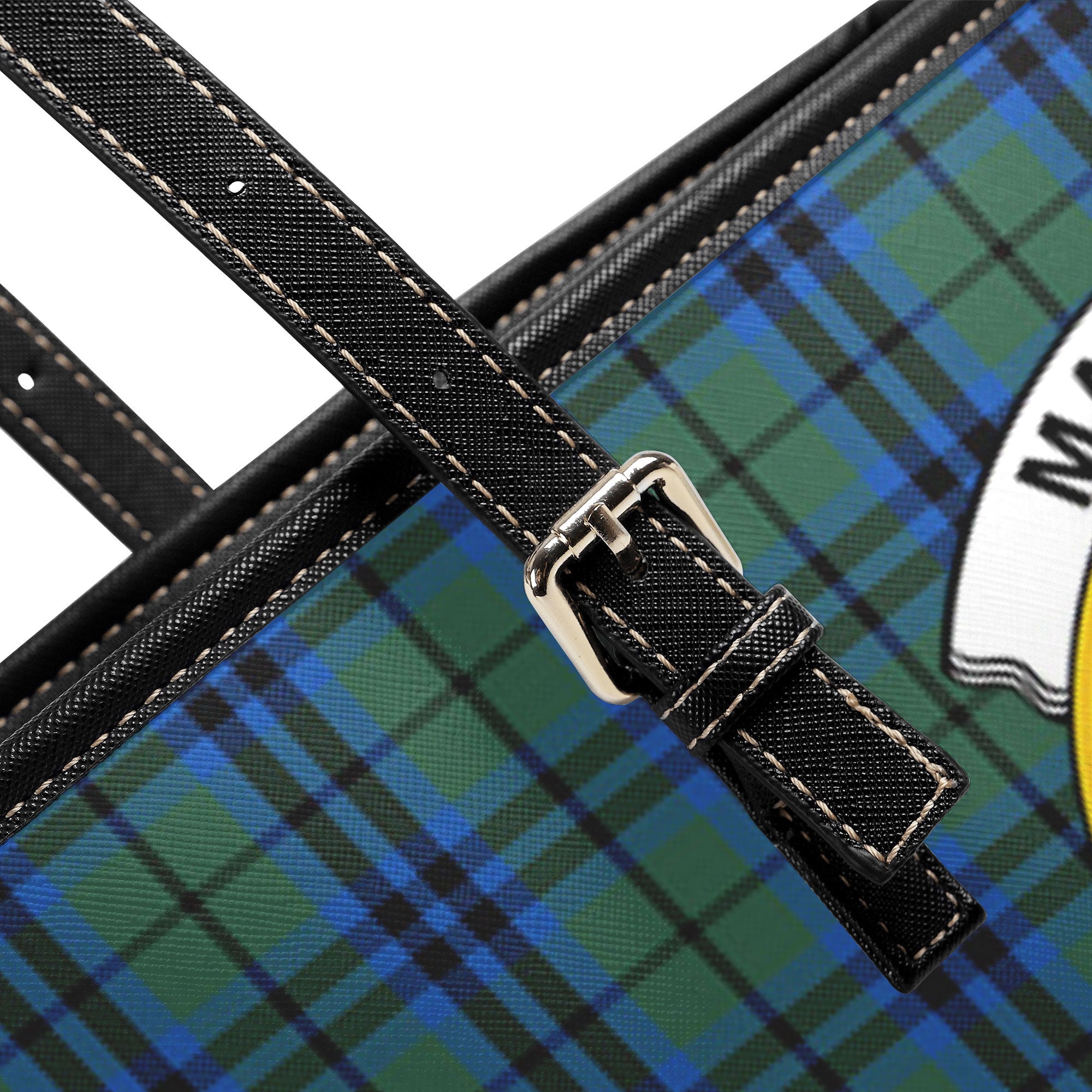 Marshall Tartan Crest Leather Tote Bag