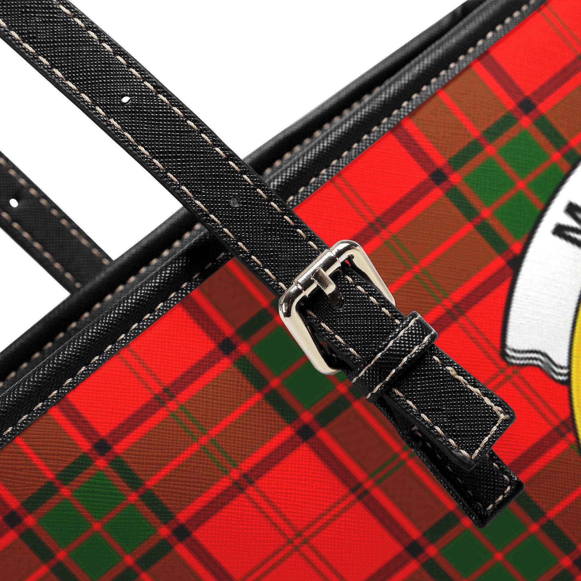 Maxtone Tartan Crest Leather Tote Bag