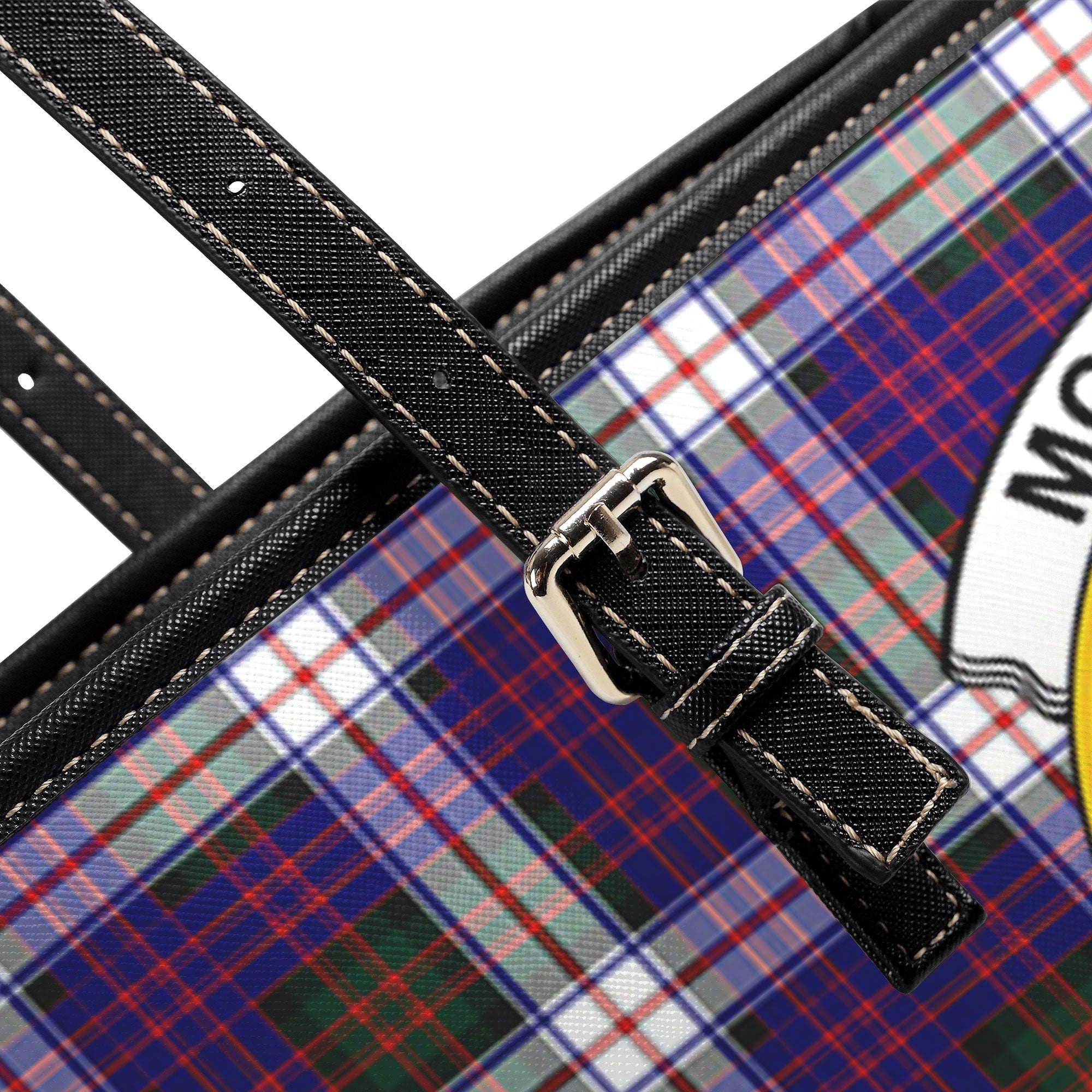 McDonald Dress Modern Tartan Crest Leather Tote Bag