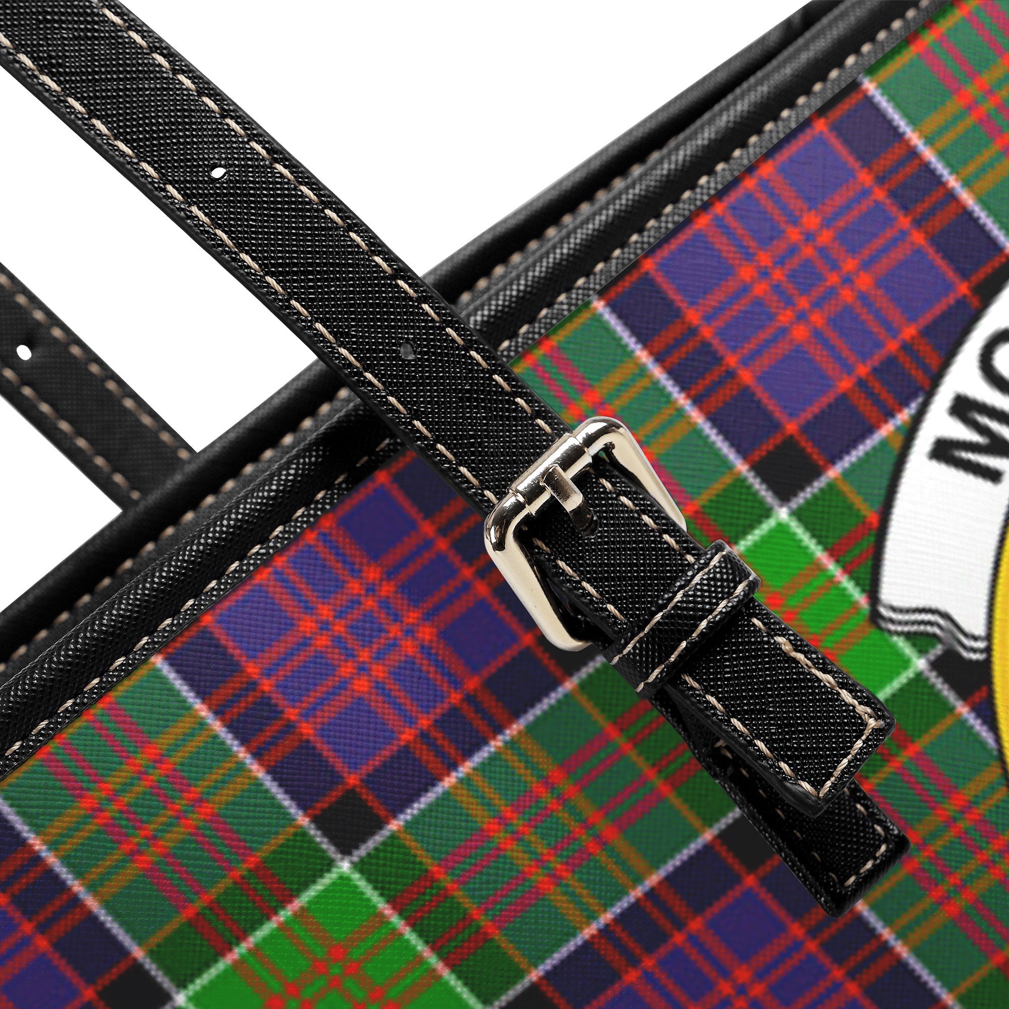 McDonald (Clan Ranald) Tartan Crest Leather Tote Bag