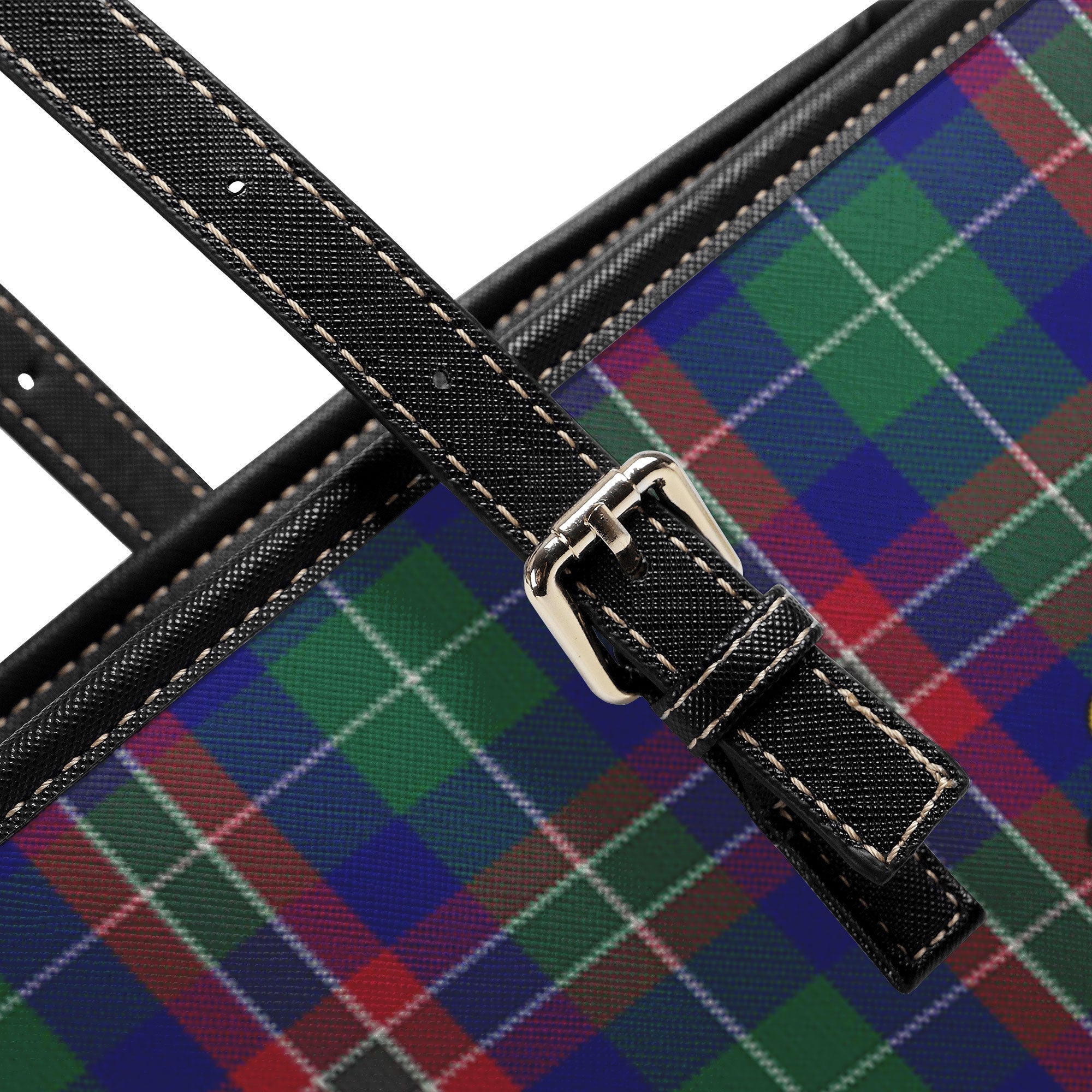 McEachern Tartan Crest Leather Tote Bag