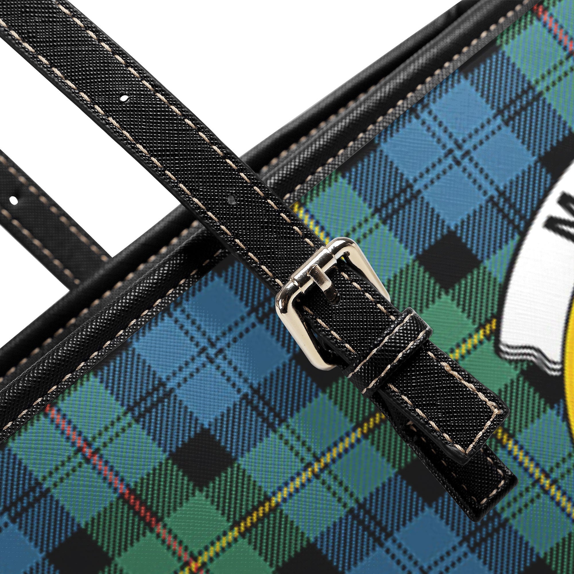 McEwan Ancient Tartan Crest Leather Tote Bag