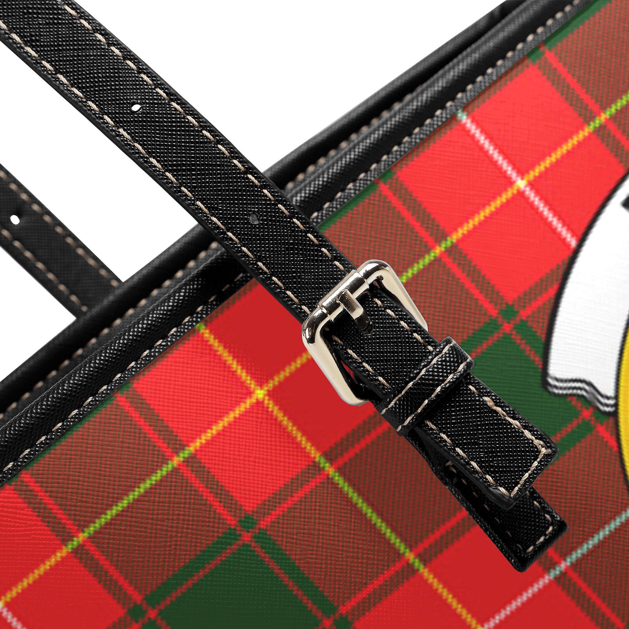 McFie Tartan Crest Leather Tote Bag