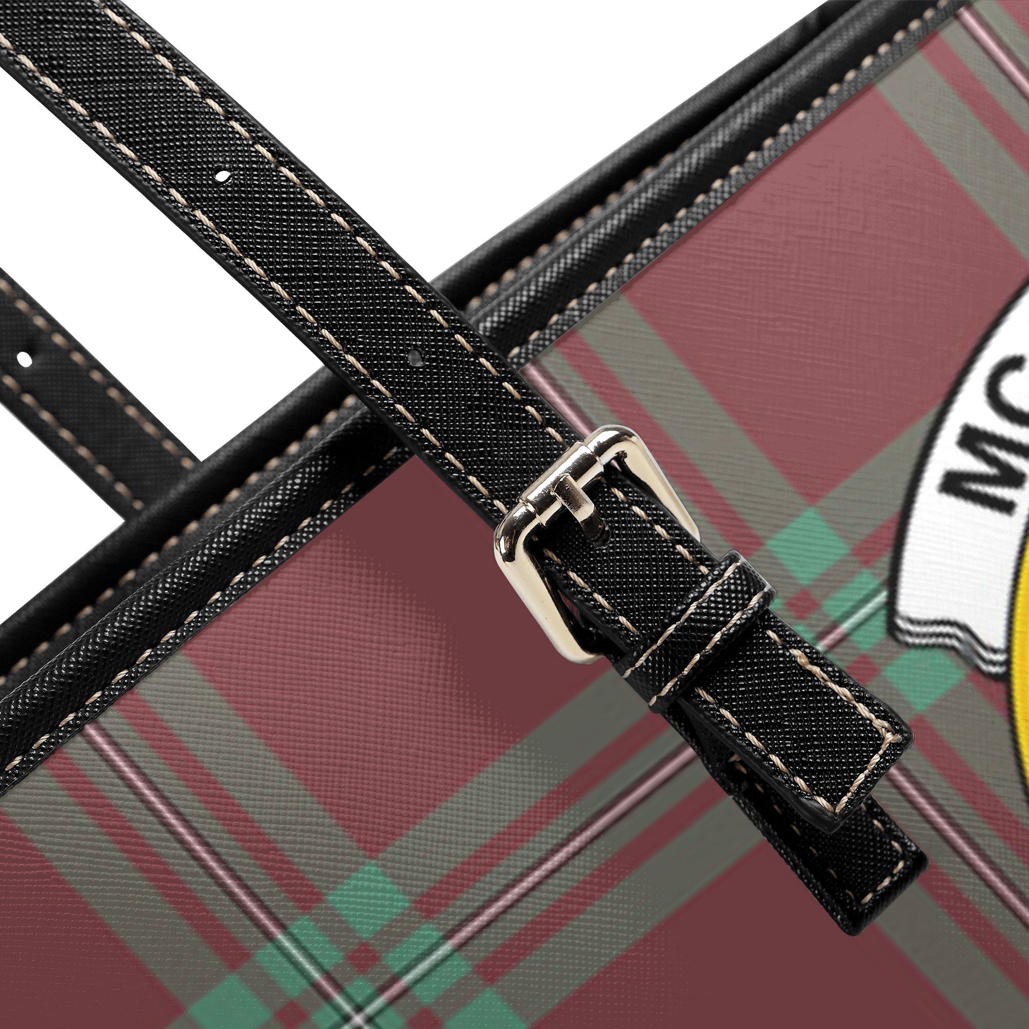 McGregor Hunting Ancient Tartan Crest Leather Tote Bag