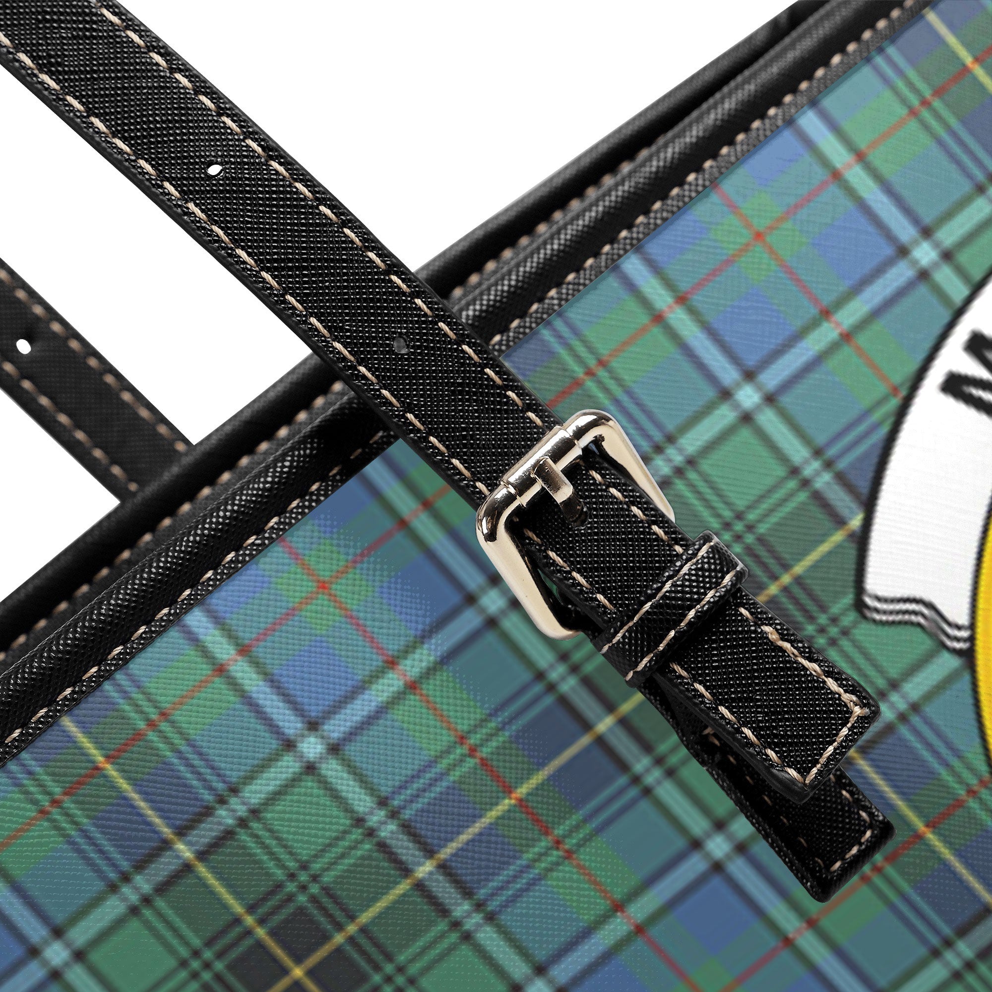 McInnes Ancient Tartan Crest Leather Tote Bag