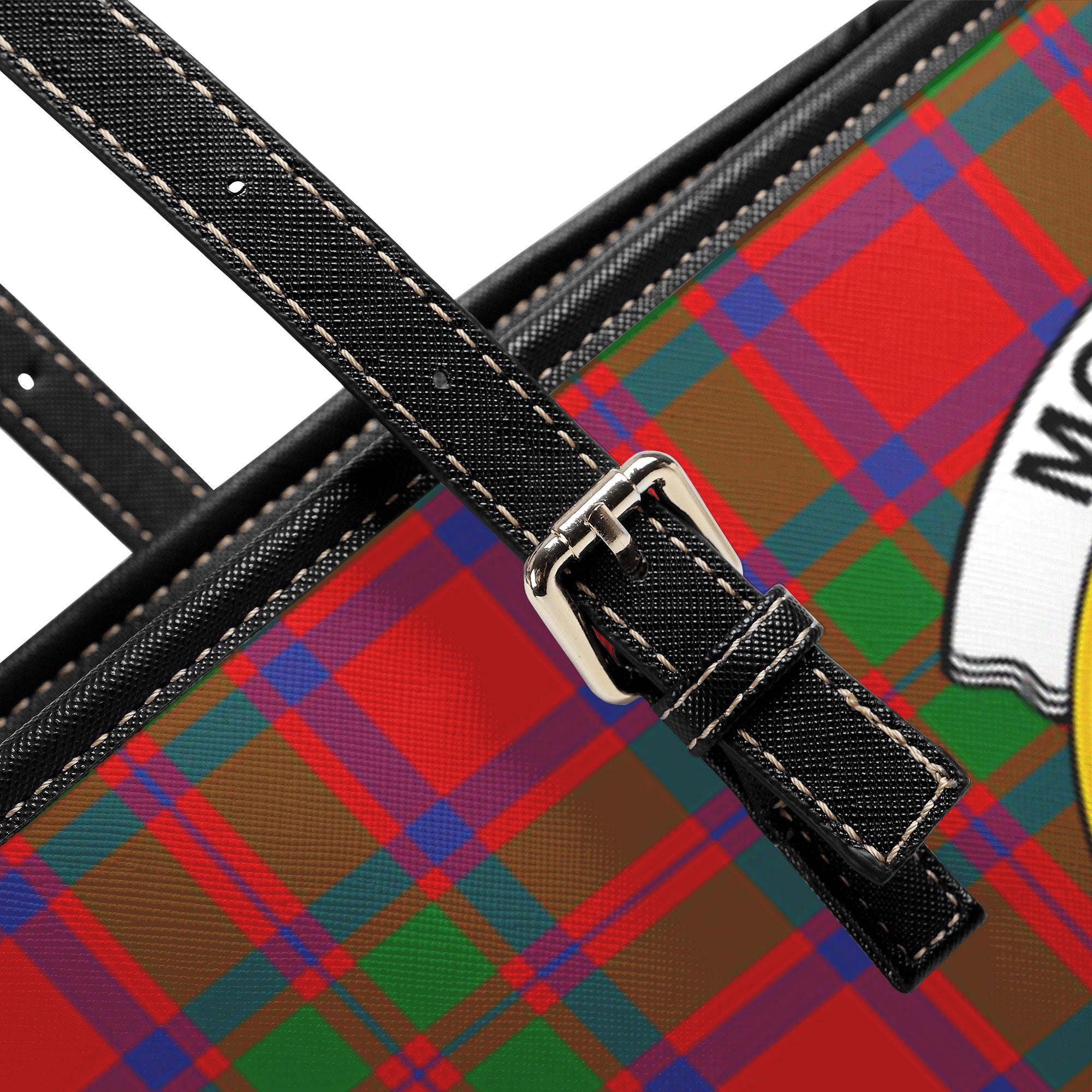 McIntosh Modern Tartan Crest Leather Tote Bag