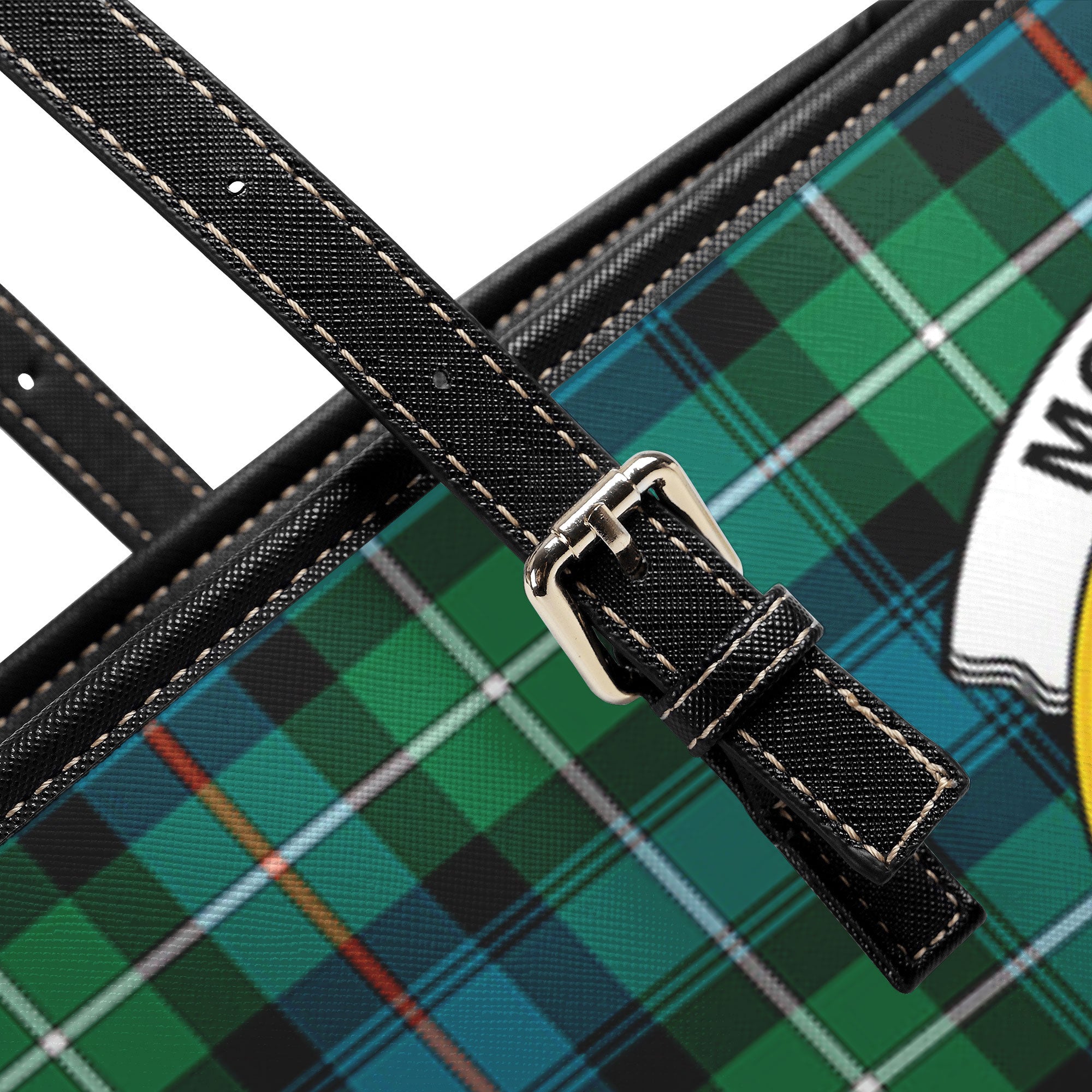 McKenzie Ancient Tartan Crest Leather Tote Bag