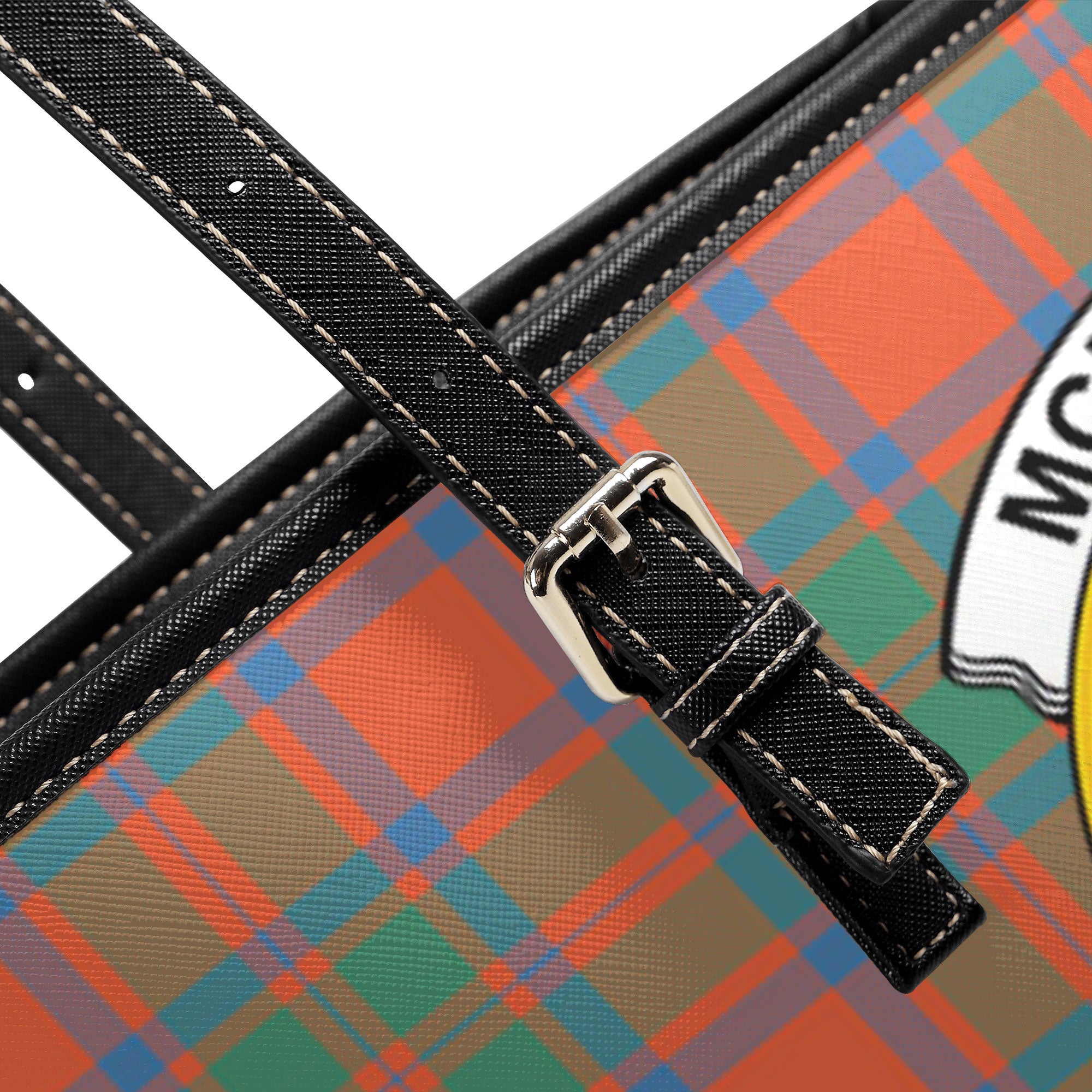 McKintosh Ancient Tartan Crest Leather Tote Bag