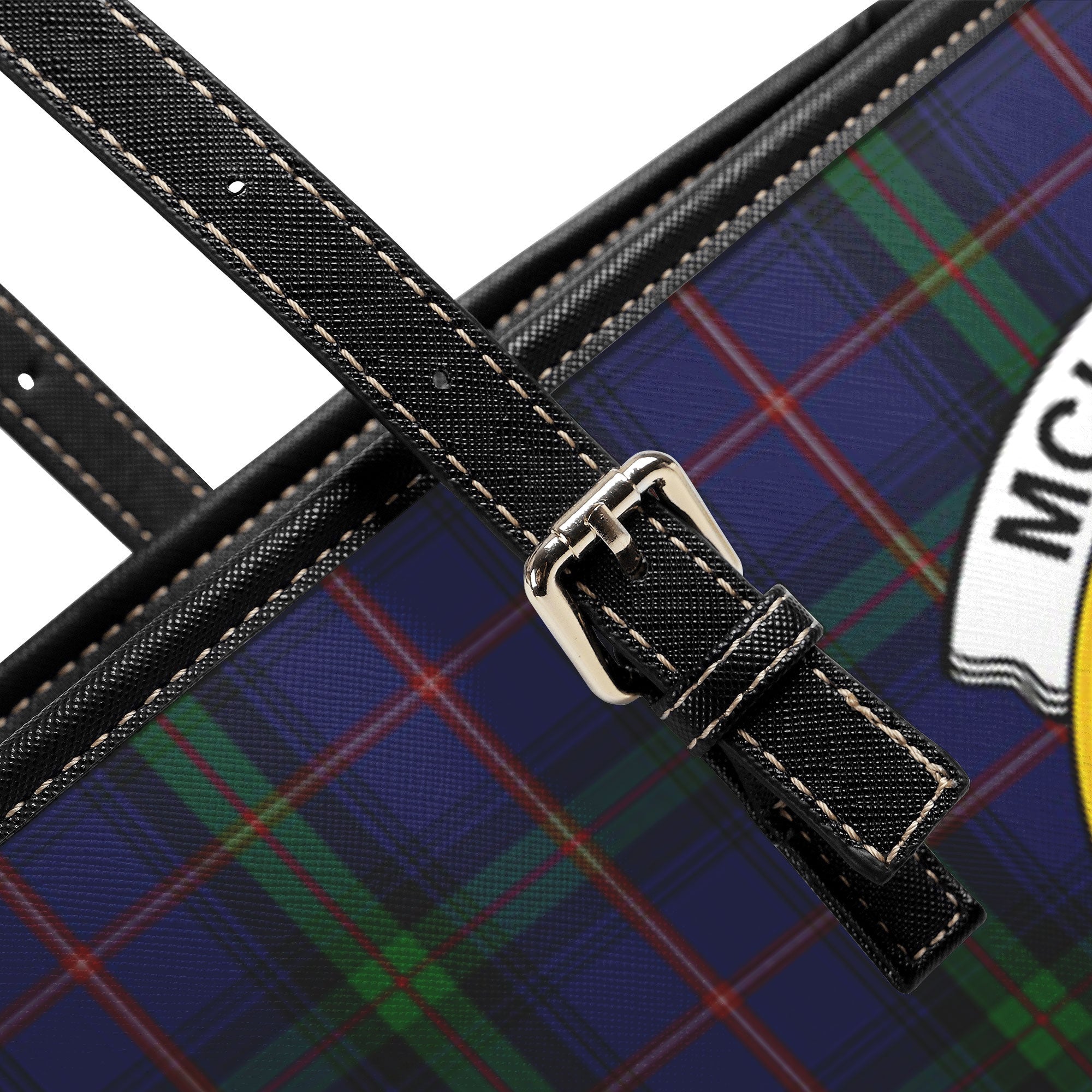 McLafferty Tartan Crest Leather Tote Bag