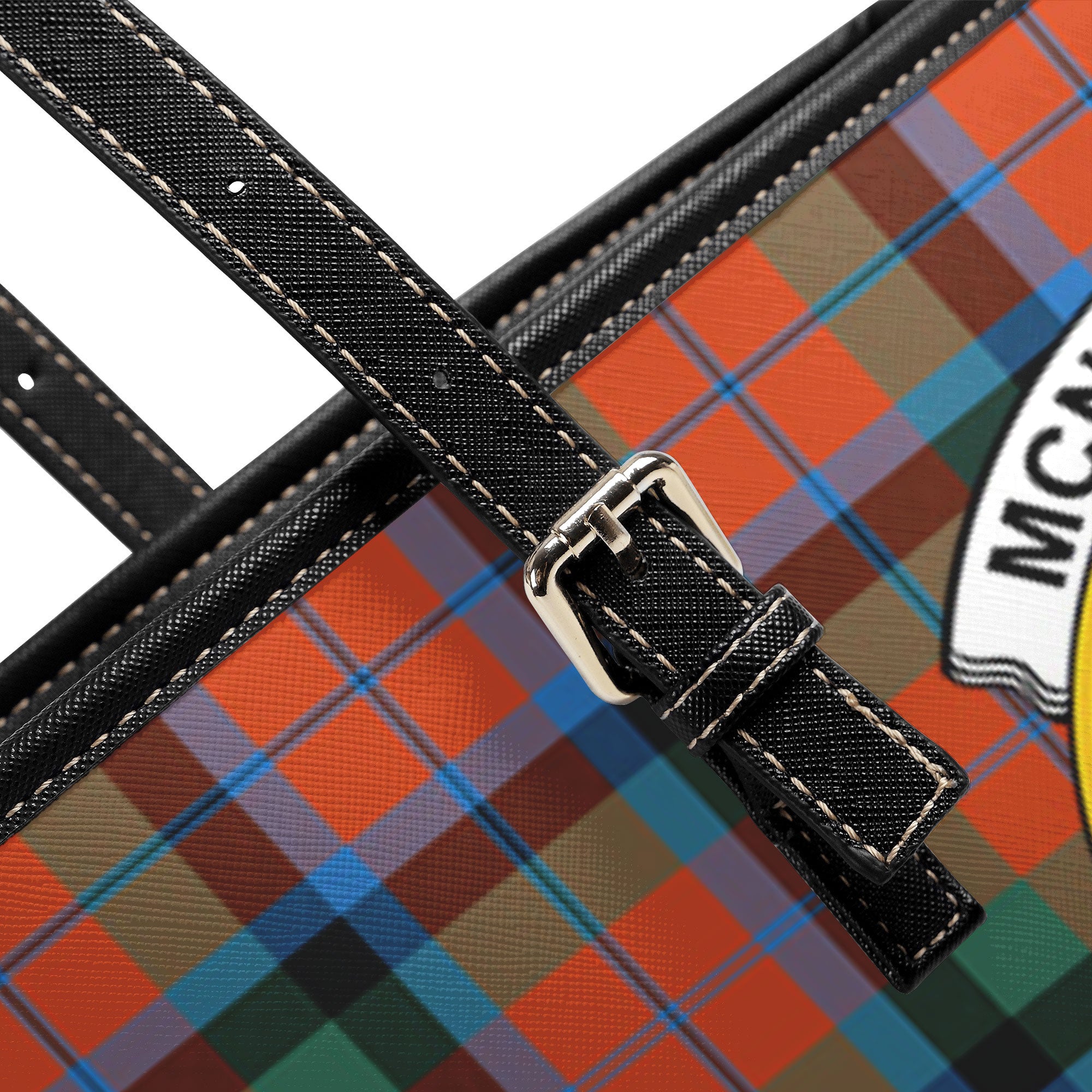 McNaughton Ancient Tartan Crest Leather Tote Bag