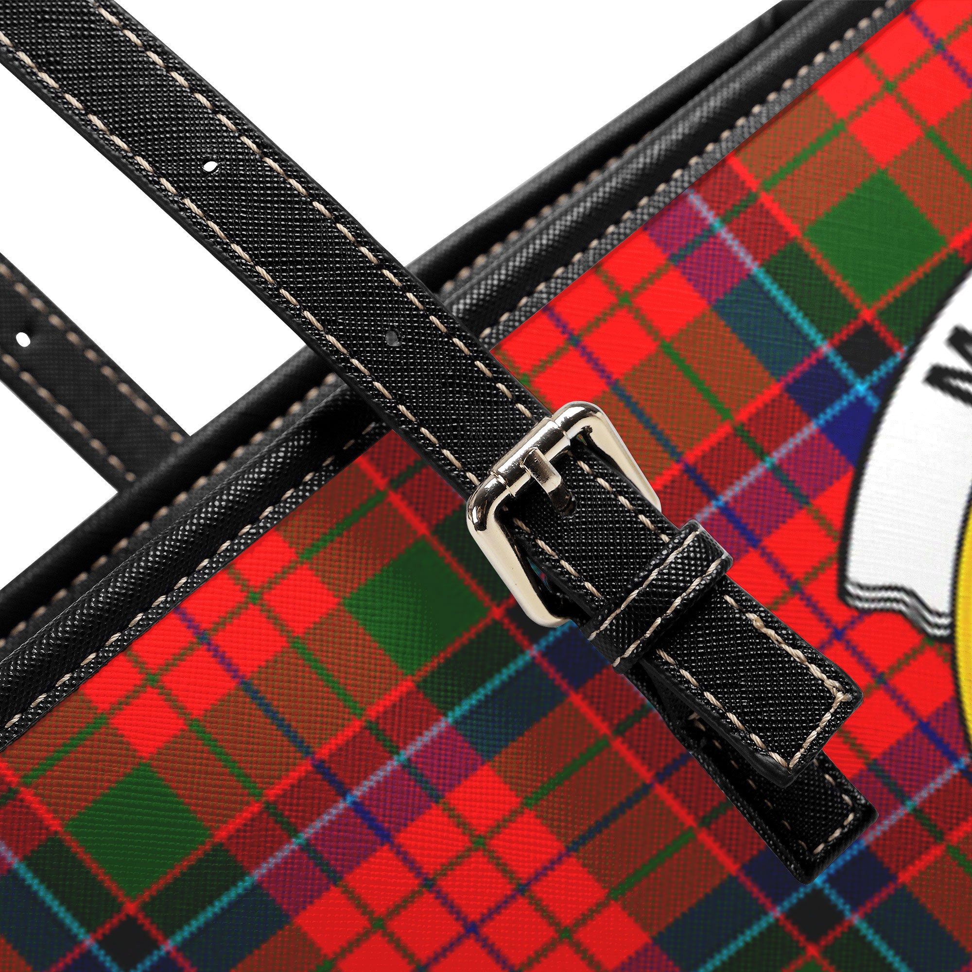 McNicol (of Scorrybreac) Tartan Crest Leather Tote Bag