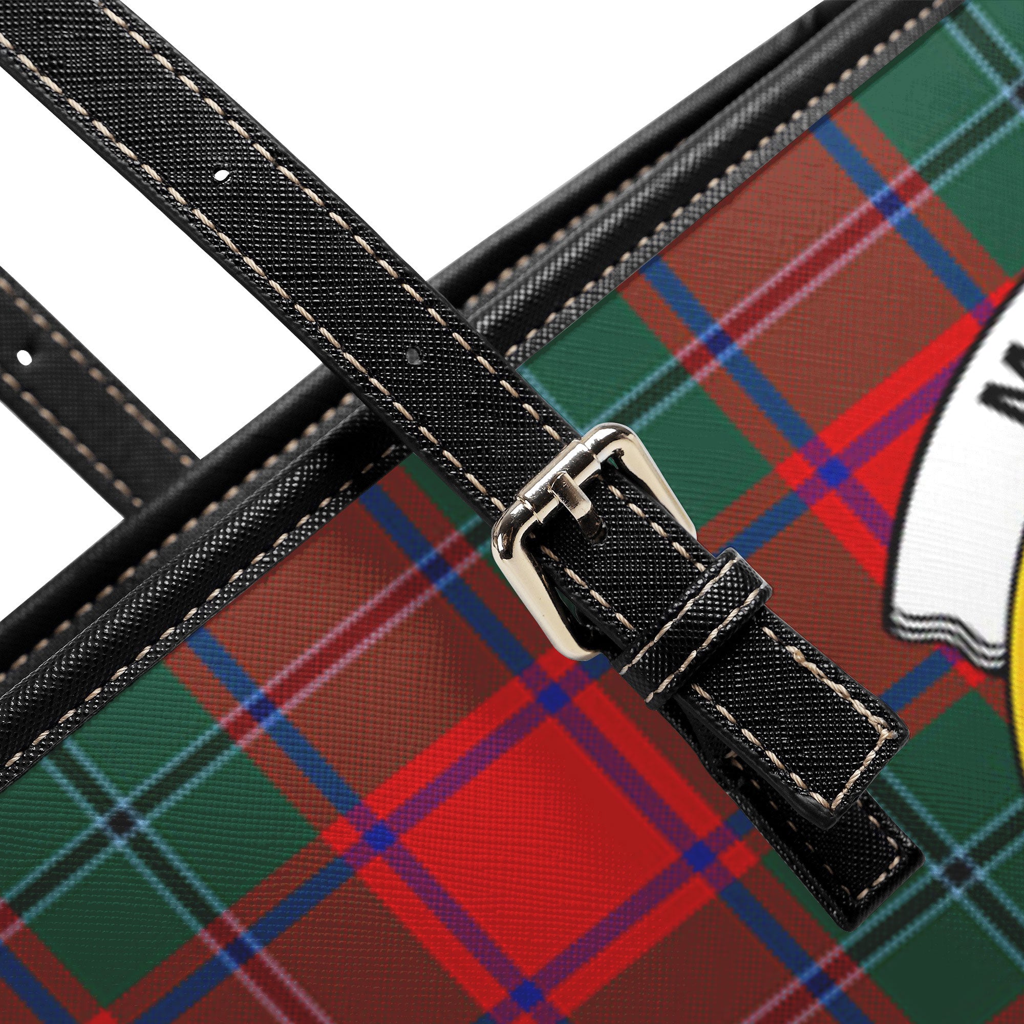 McPhail Clan Tartan Crest Leather Tote Bag