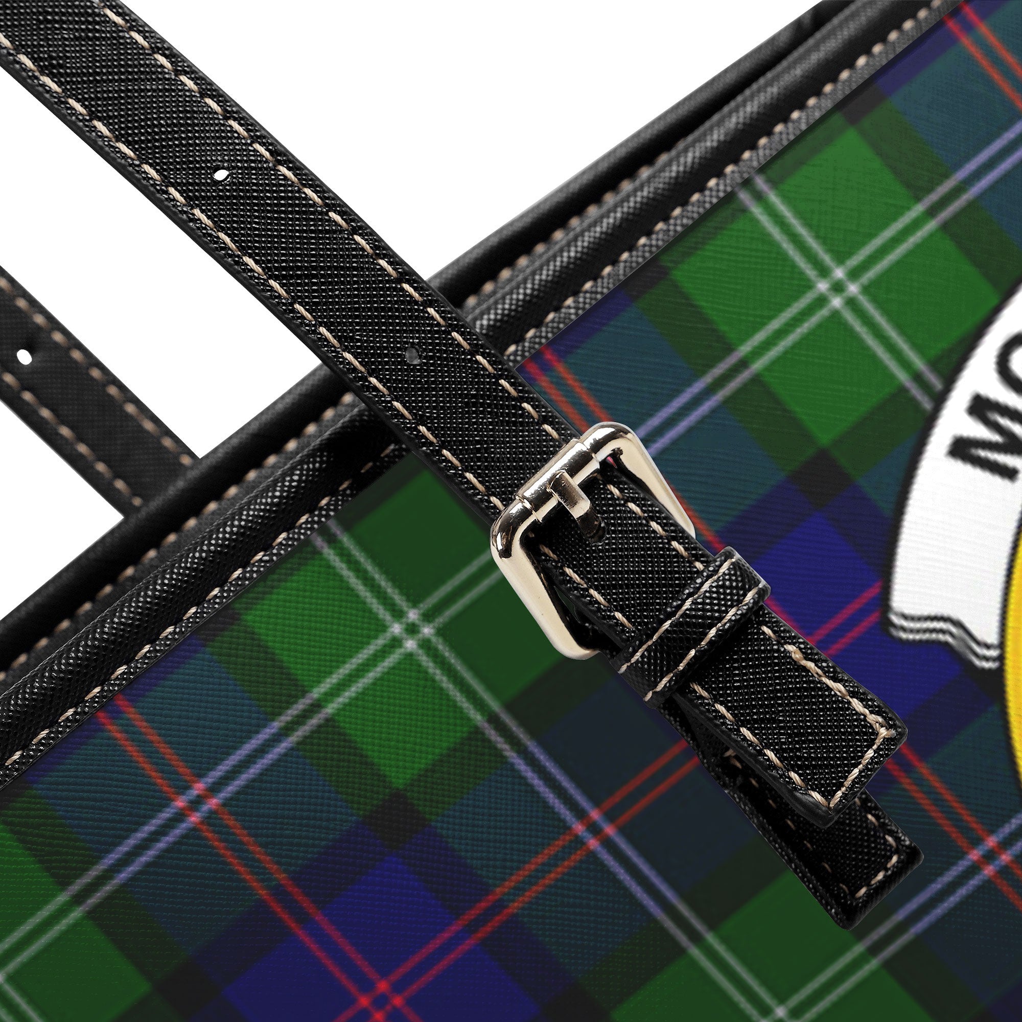 McThomas Modern Tartan Crest Leather Tote Bag