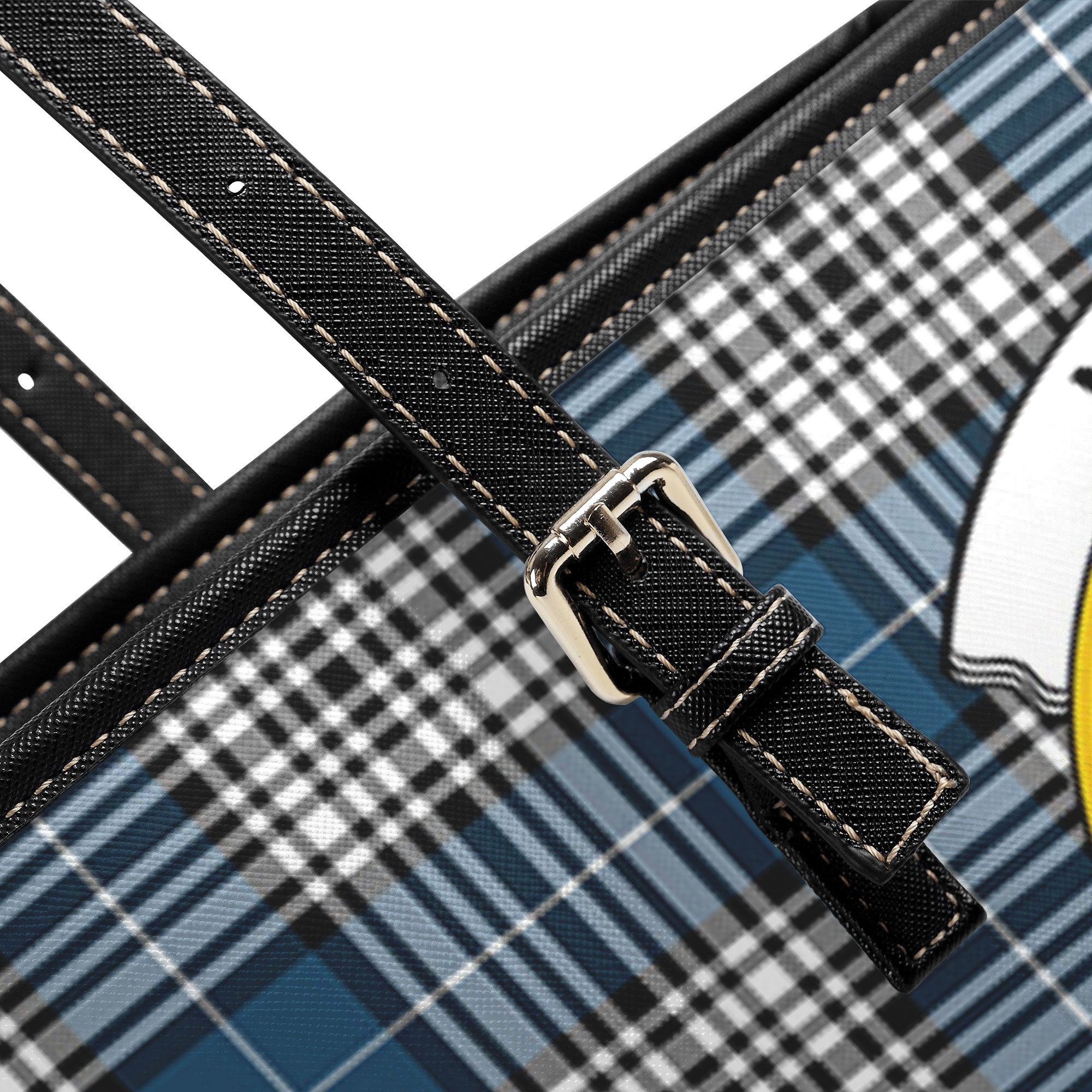 Napier Modern Tartan Crest Leather Tote Bag