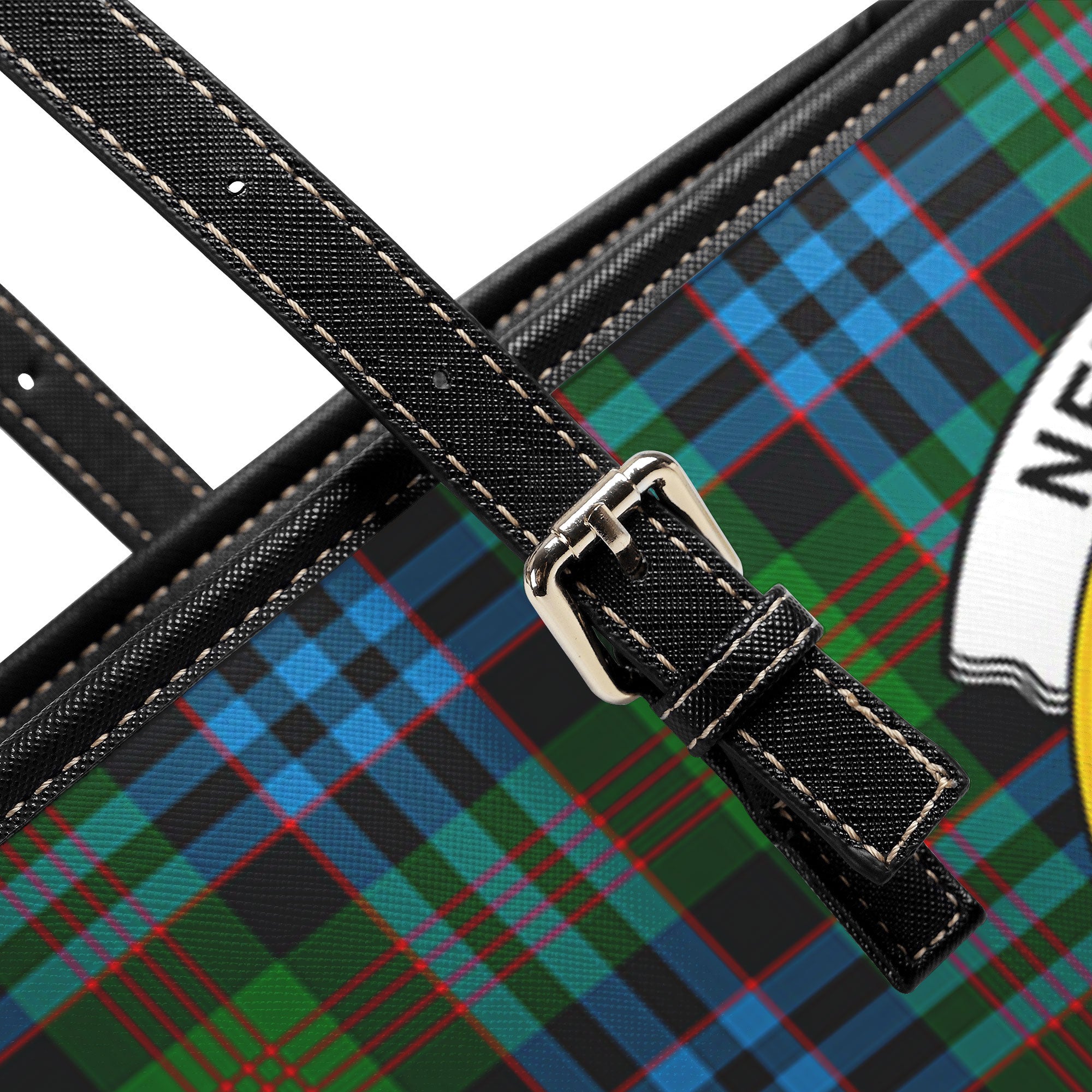 Newlands Tartan Crest Leather Tote Bag