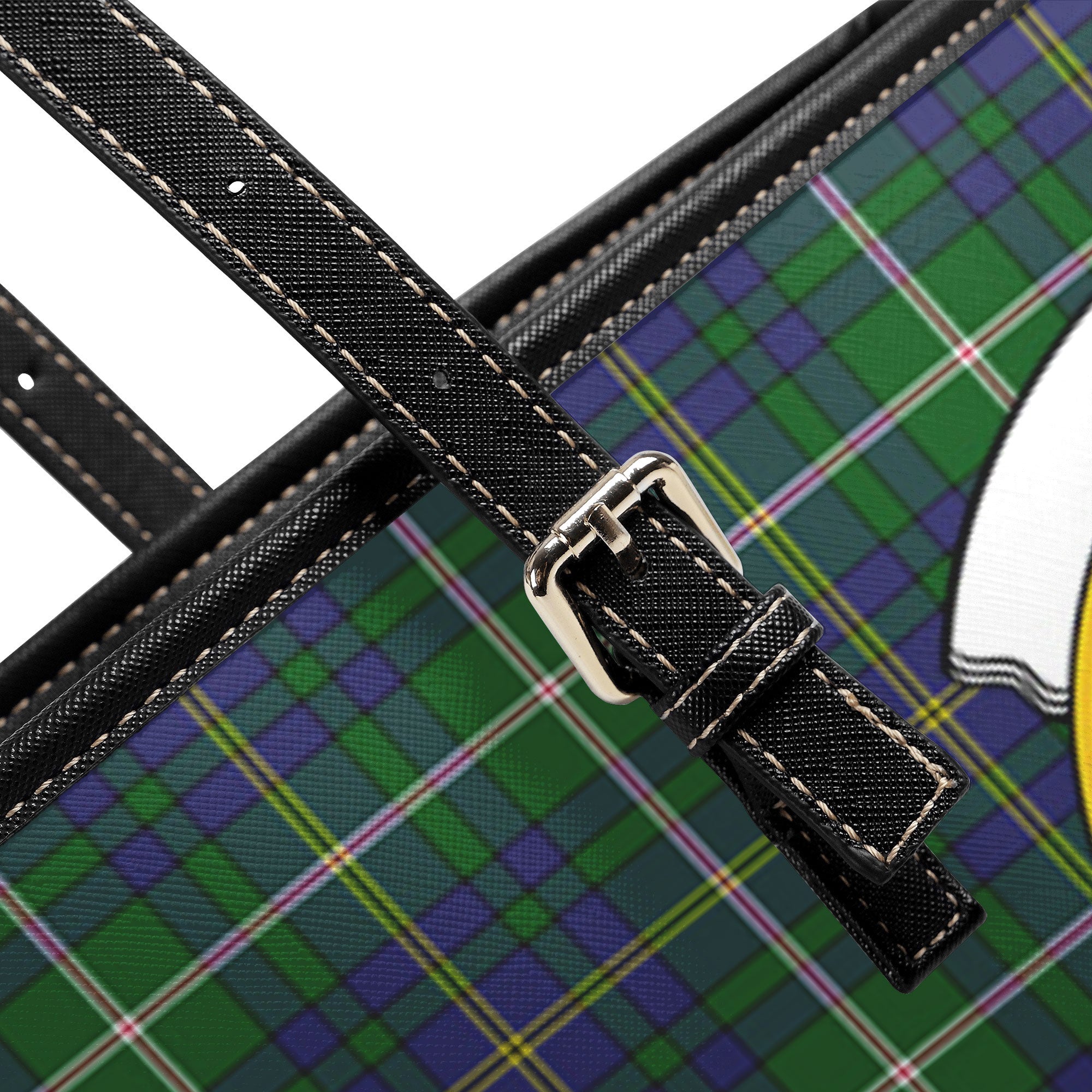 Orr Tartan Crest Leather Tote Bag