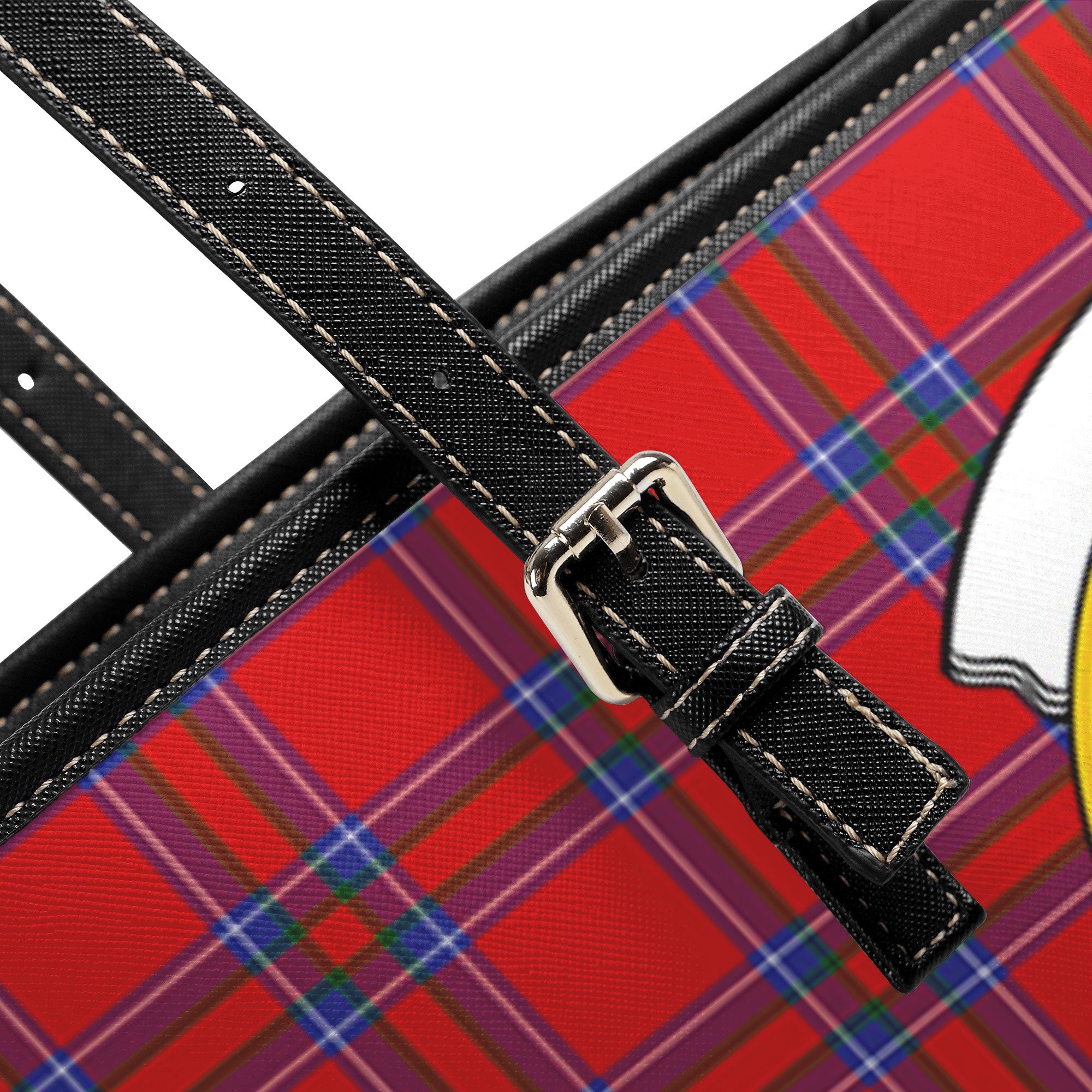 Rait Tartan Crest Leather Tote Bag