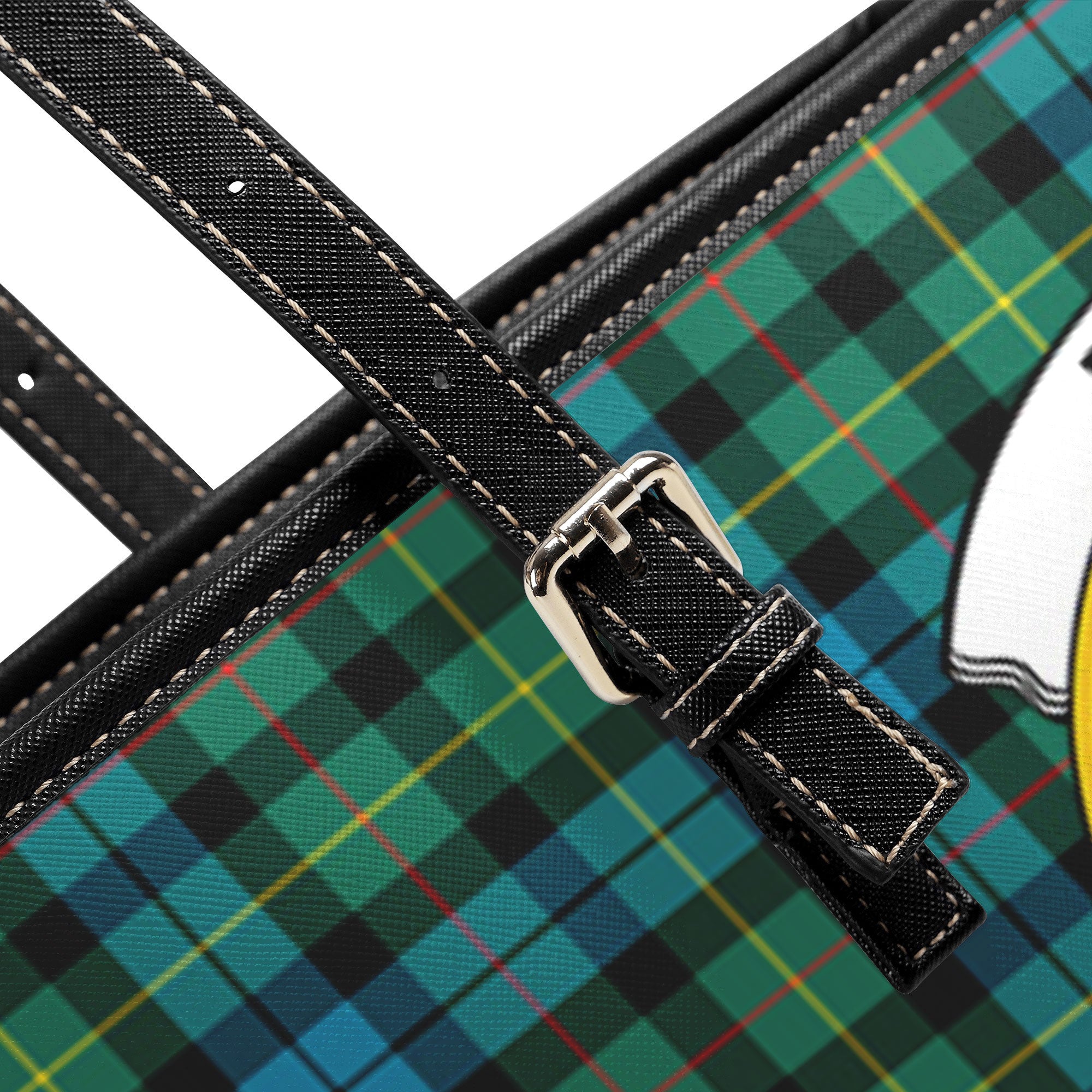 Rollo Ancient Tartan Crest Leather Tote Bag