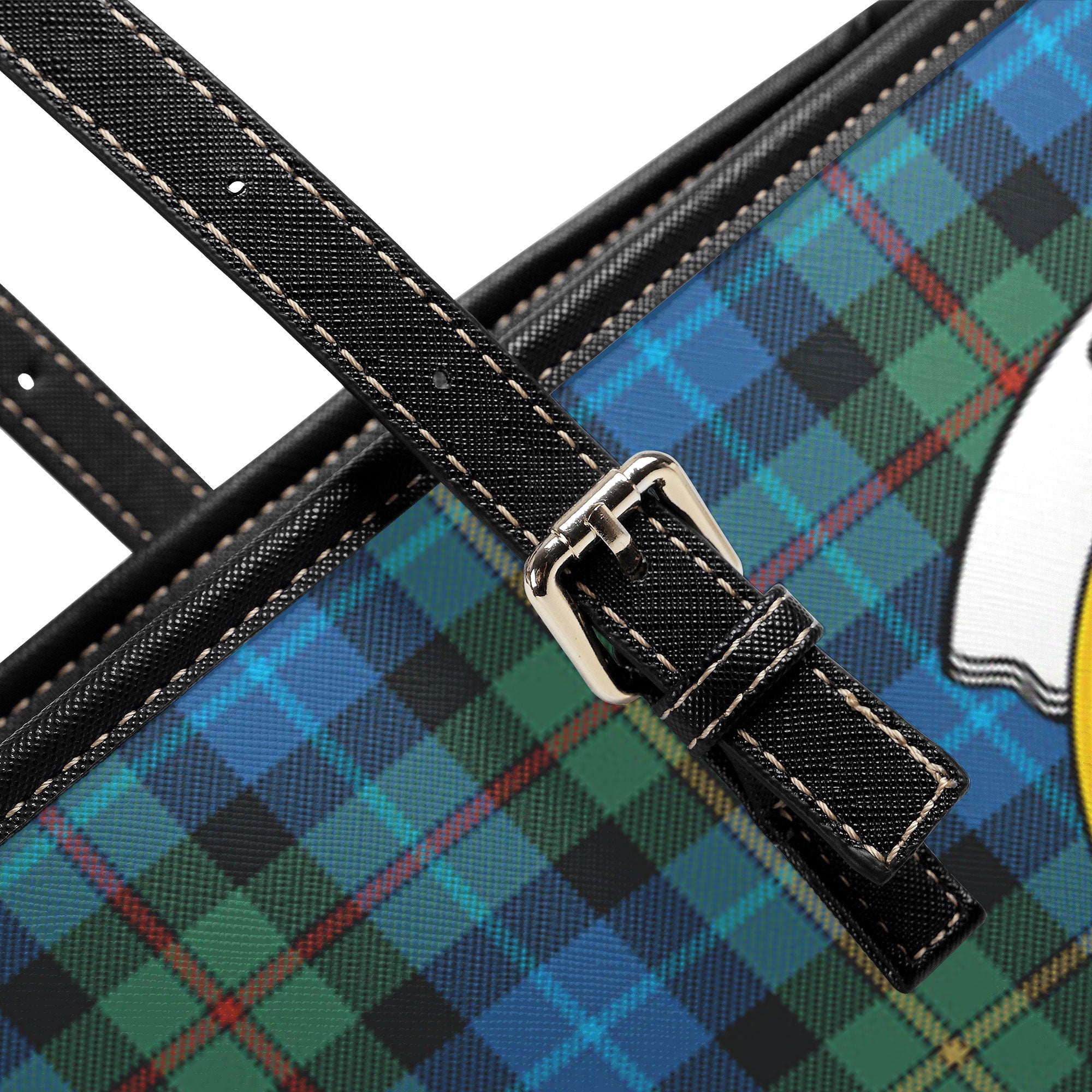 Smith Ancient Tartan Crest Leather Tote Bag