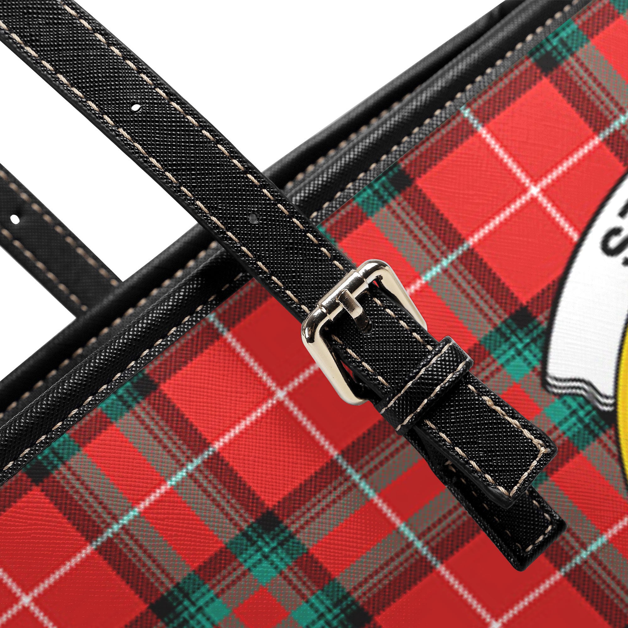 Stewart (Stuart) of Bute Tartan Crest Leather Tote Bag