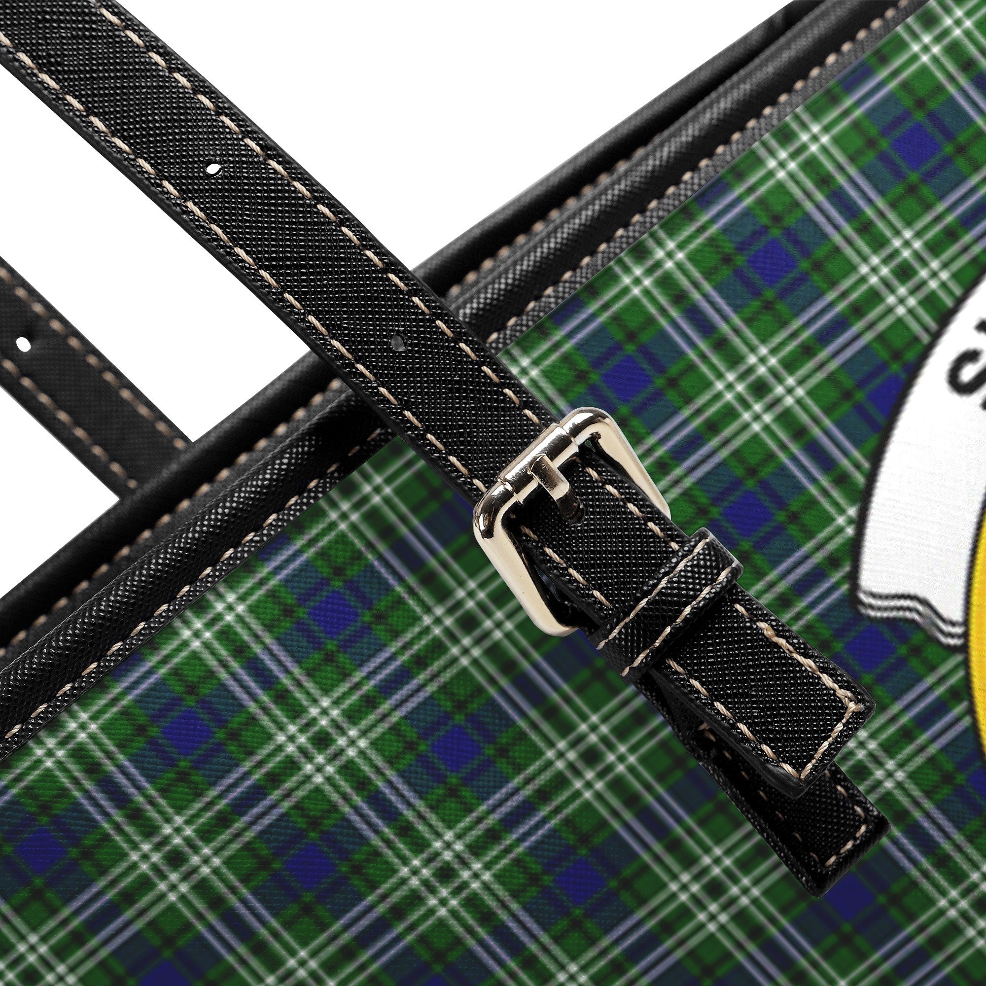 Swinton Tartan Crest Leather Tote Bag