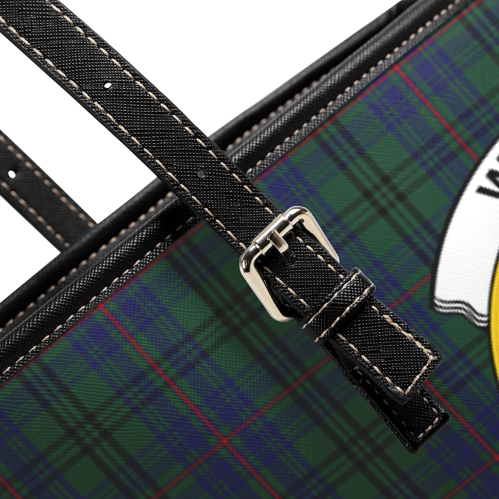 Walker Hunting Tartan Crest Leather Tote Bag