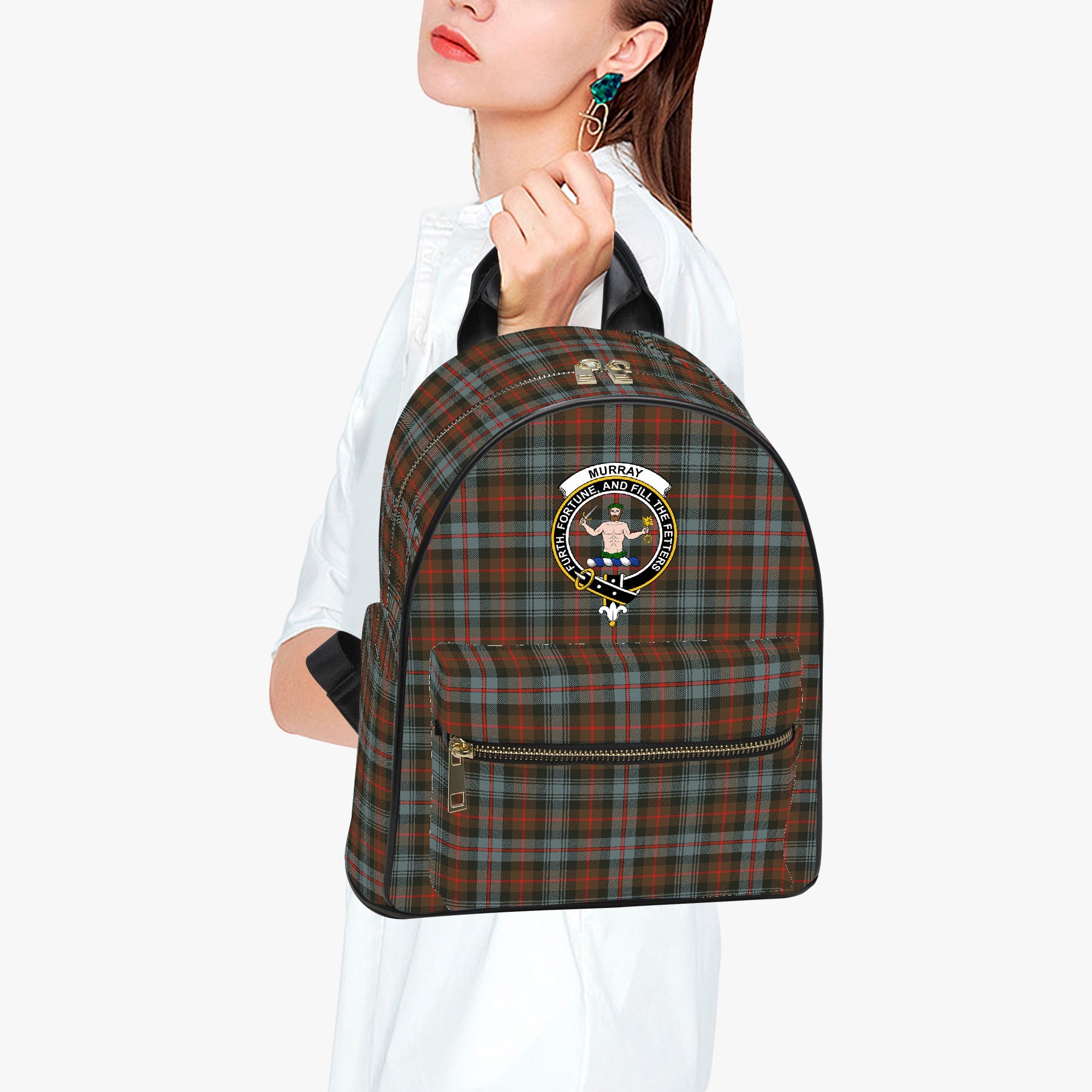 Murray of Atholl Weathered Tartan Crest PU Backpack