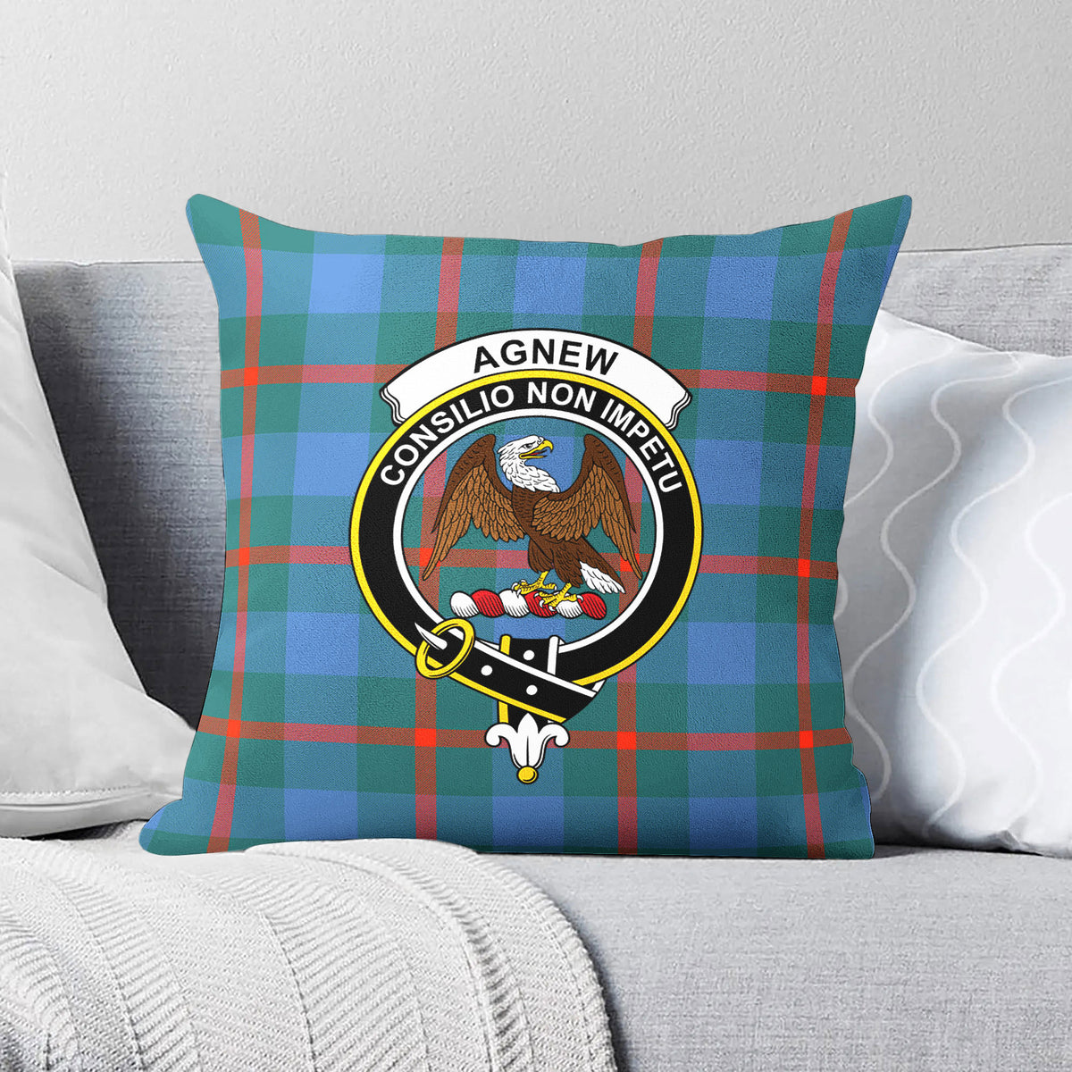 Agnew Ancient Tartan Crest Pillow Cover