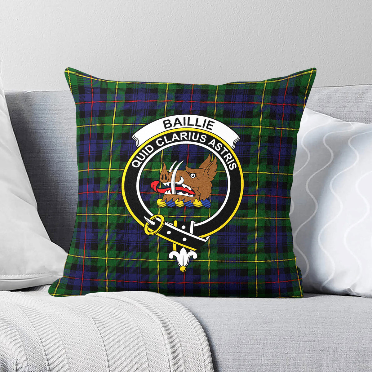 Baillie Tartan Crest Pillow Cover