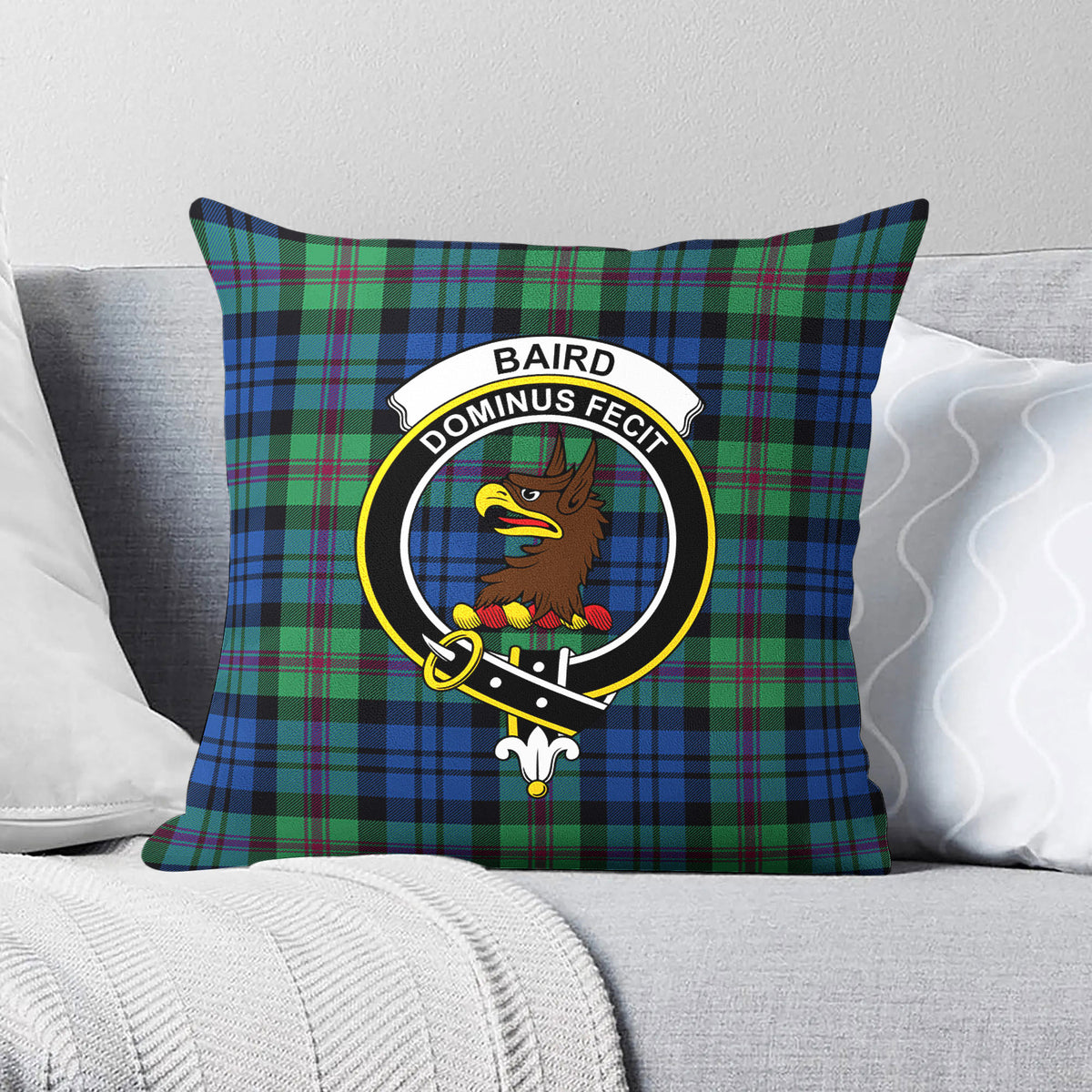 Baird Ancient Tartan Crest Pillow Cover