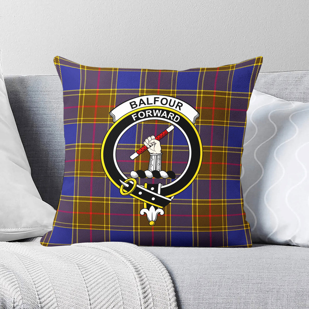 Balfour Modern Tartan Crest Pillow Cover