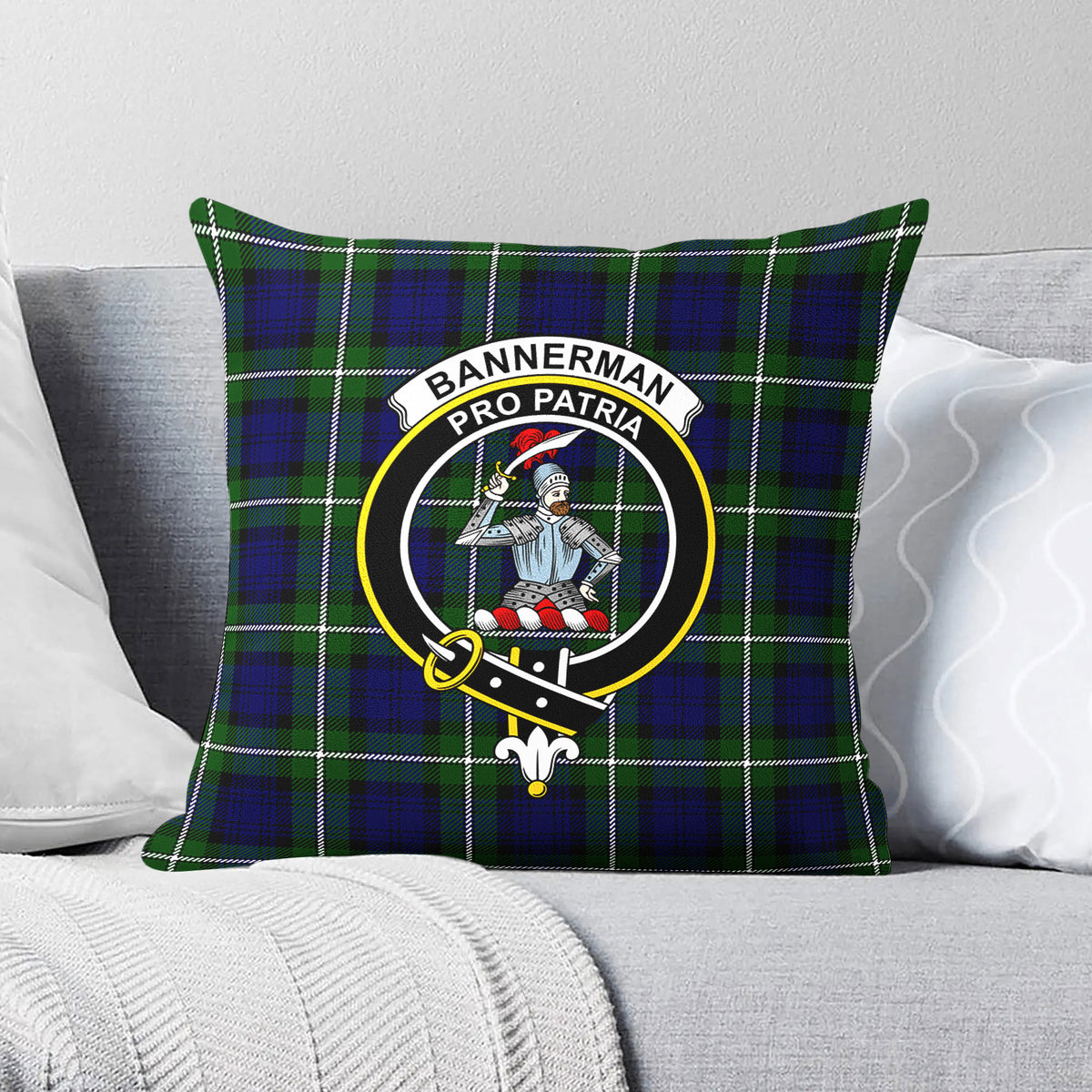 Bannerman Tartan Crest Pillow Cover