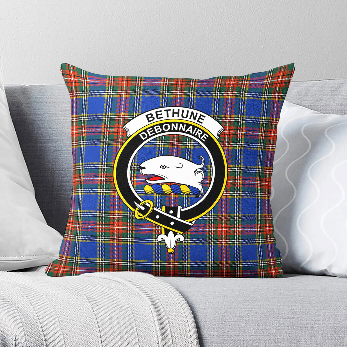 Bethune Ancient Tartan Crest Pillow Cover