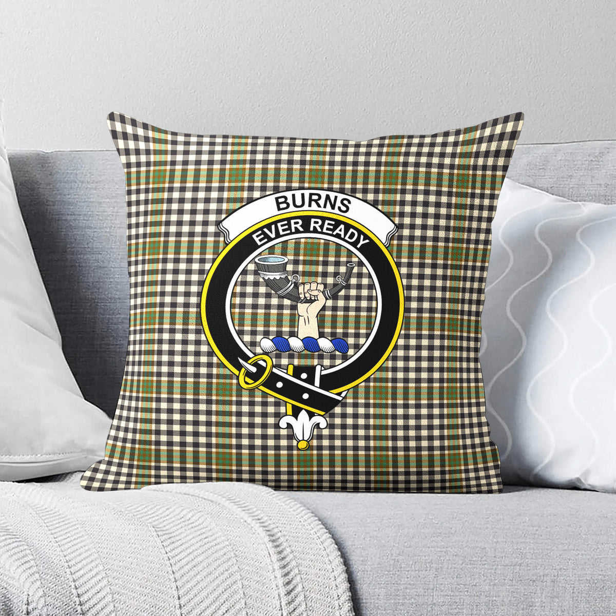 Burns Check Tartan Crest Pillow Cover